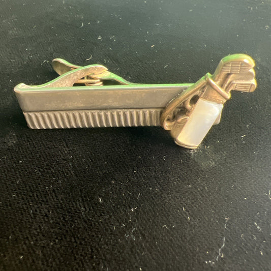 Regulation Golf Bag Mother of Pearl Vintage Tie Bar Clip Sports