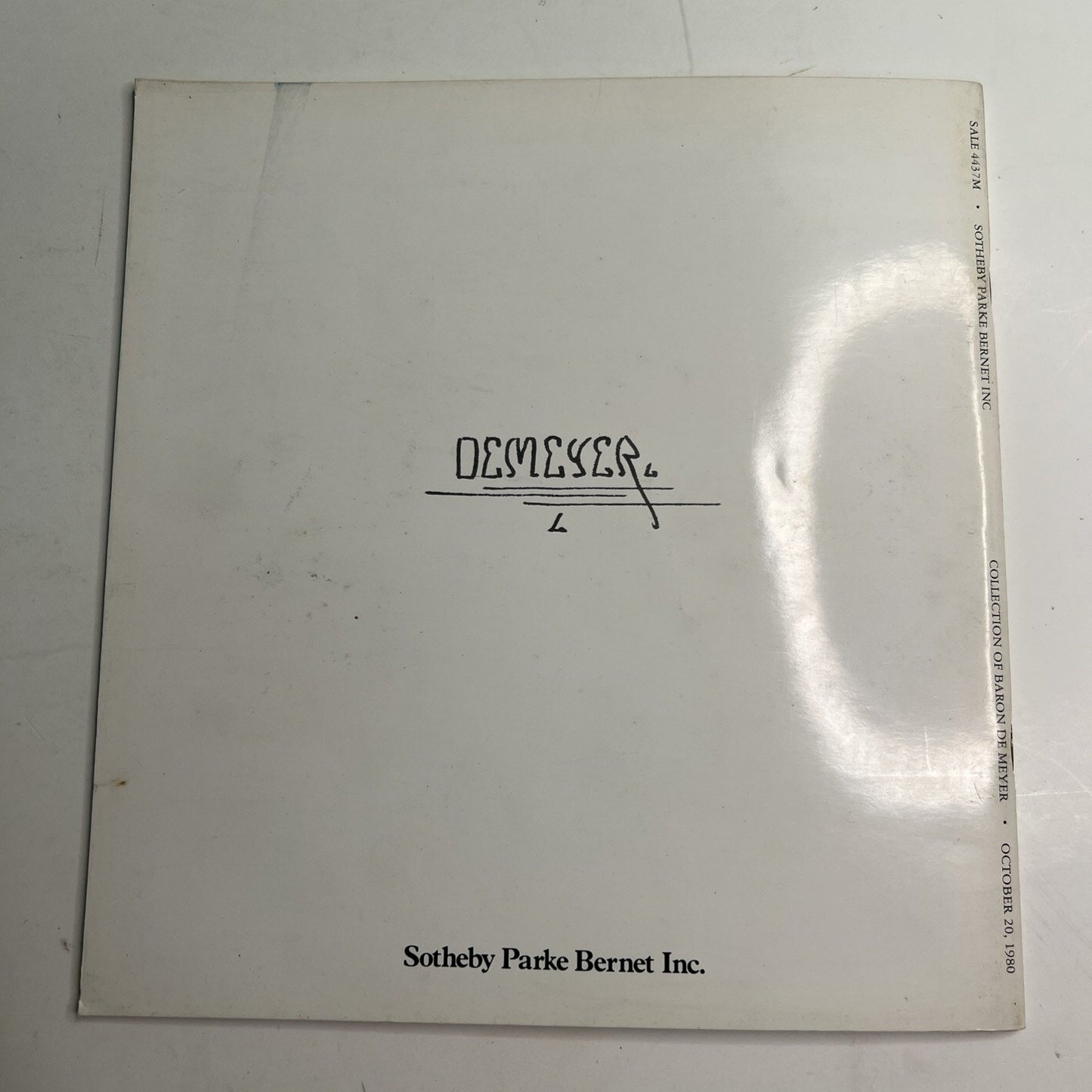 Sotheby’s Auction Catalog Collection Baron De Meyer Photographs October 1980 NY