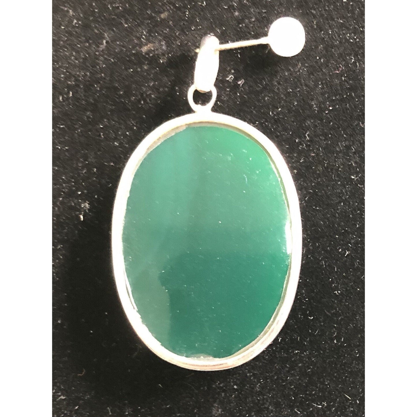 925 Sterling Silver Green Onyx Charm Pendant Beautiful Woman's Gift