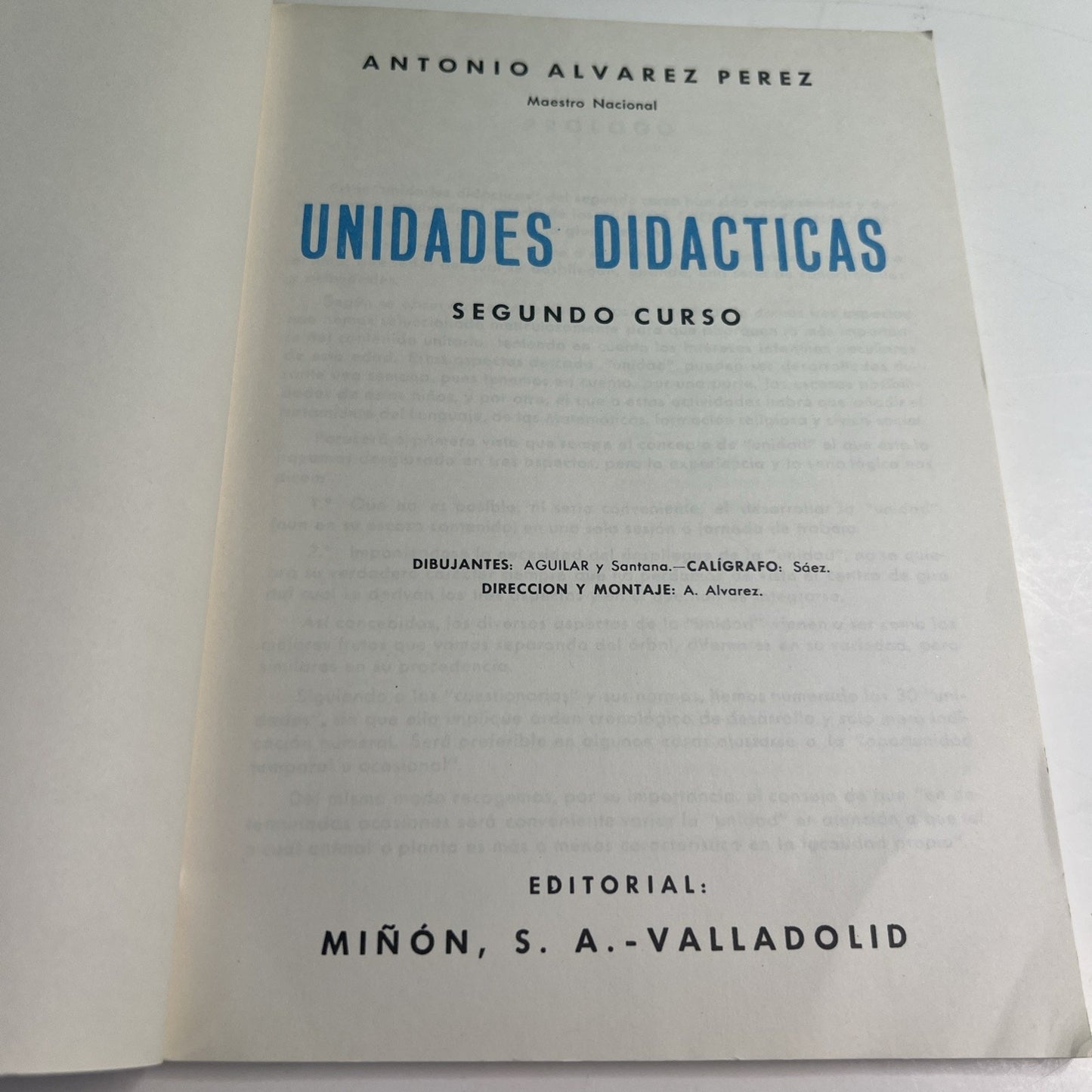 1974 Unidades Didacticas Segundo Curso Spanish Primer By Antonio Alvarez Perez