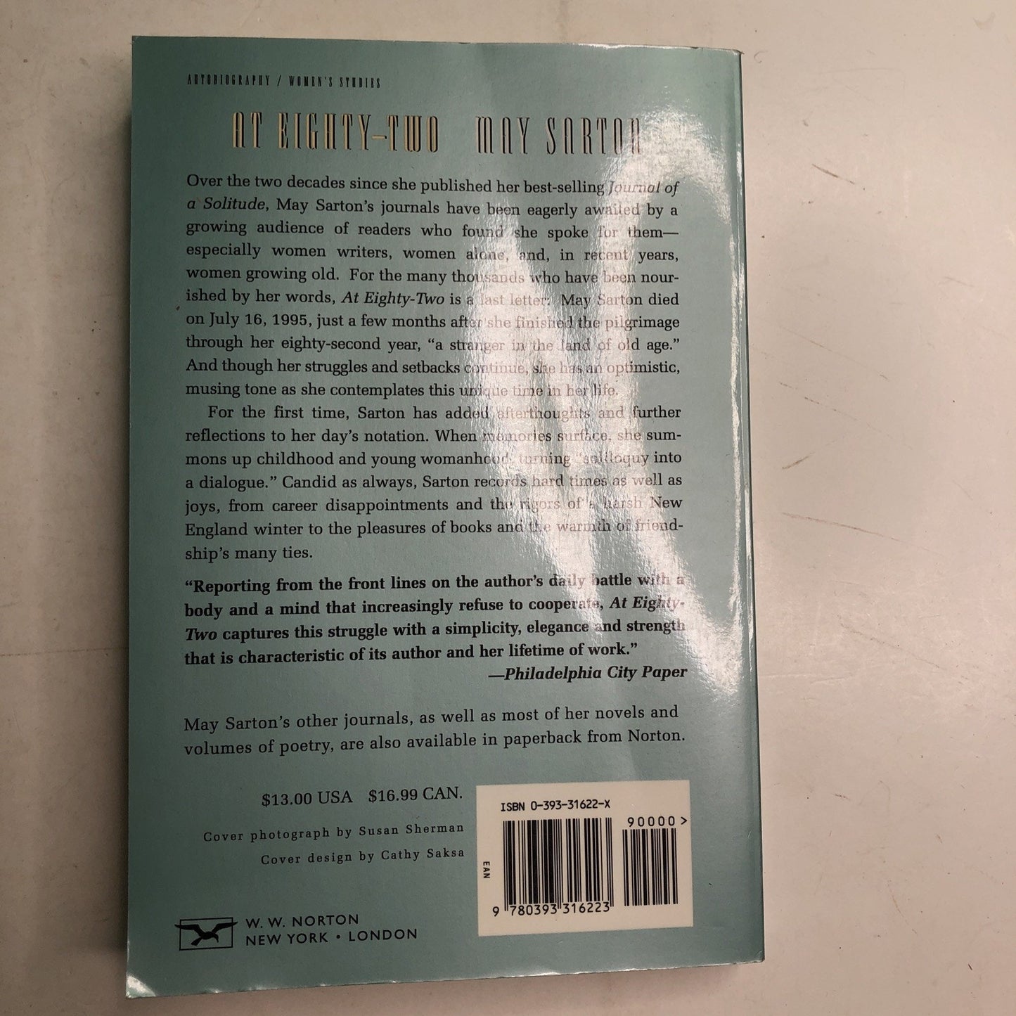 At Eighty-Two: A Journal by May Sarton 1996 PB Autobiography