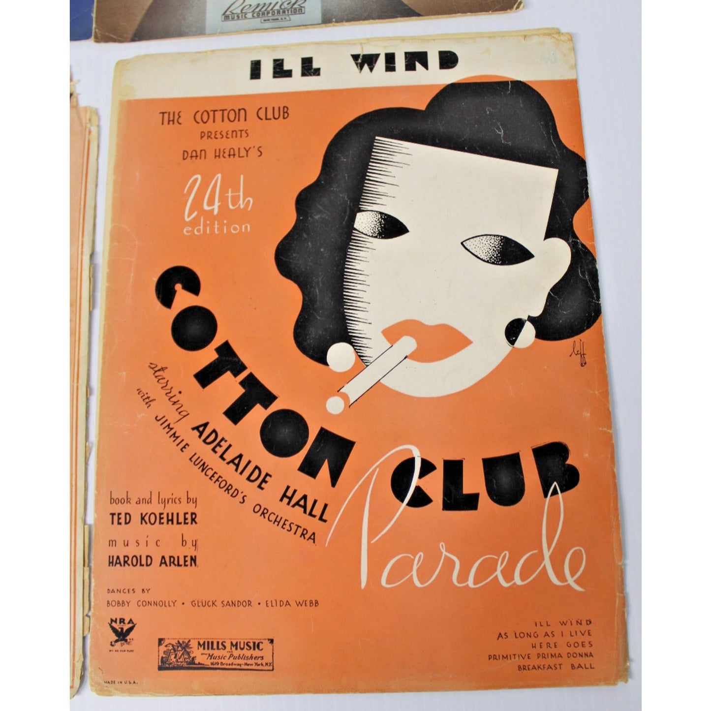 Vintage 1920s-1940s Sheet Music- Cotton Club, Billion Dollar Baby, Baby Face