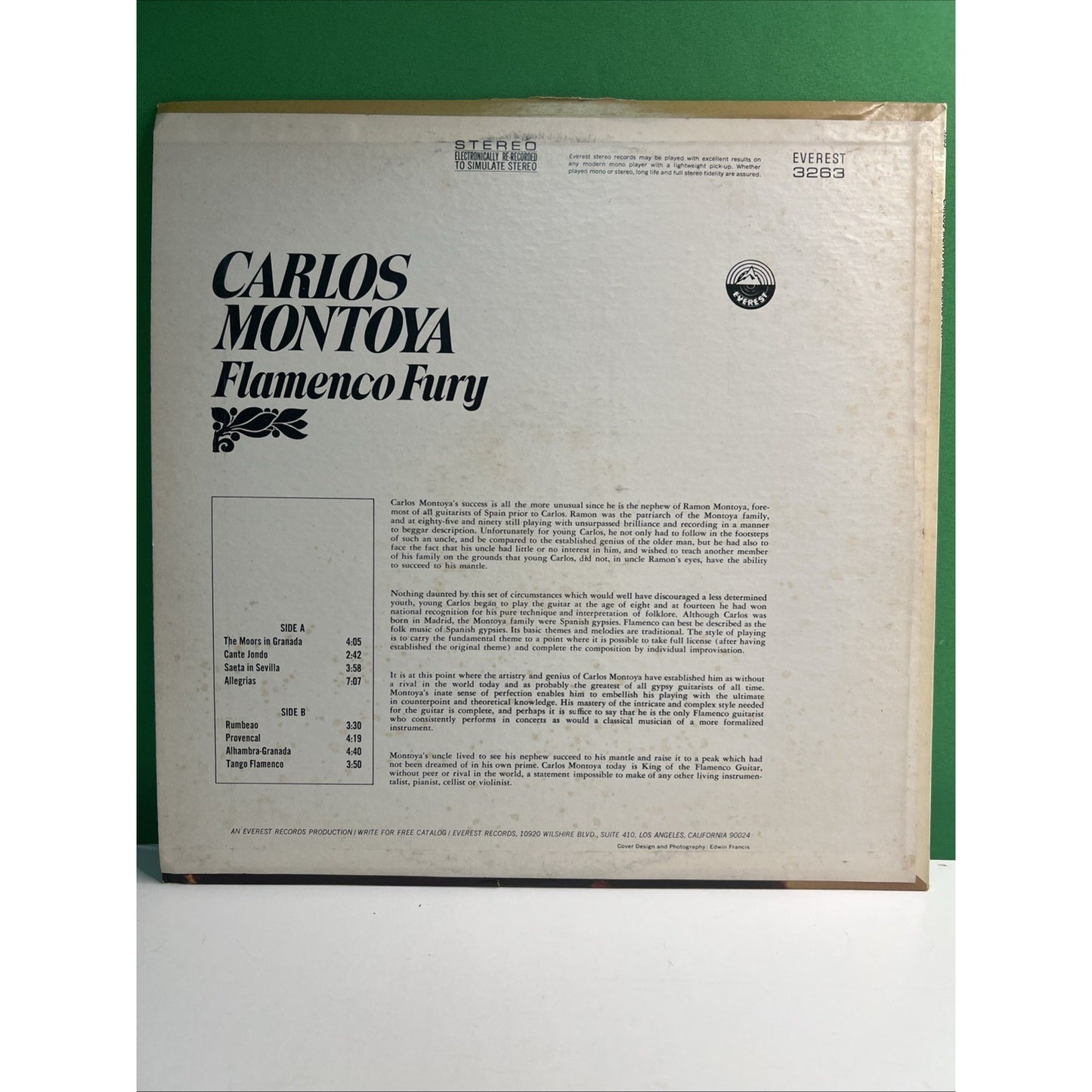 Lot Of 4 CARLOS MONTOYA LP Albums Everest/Vox Guitar