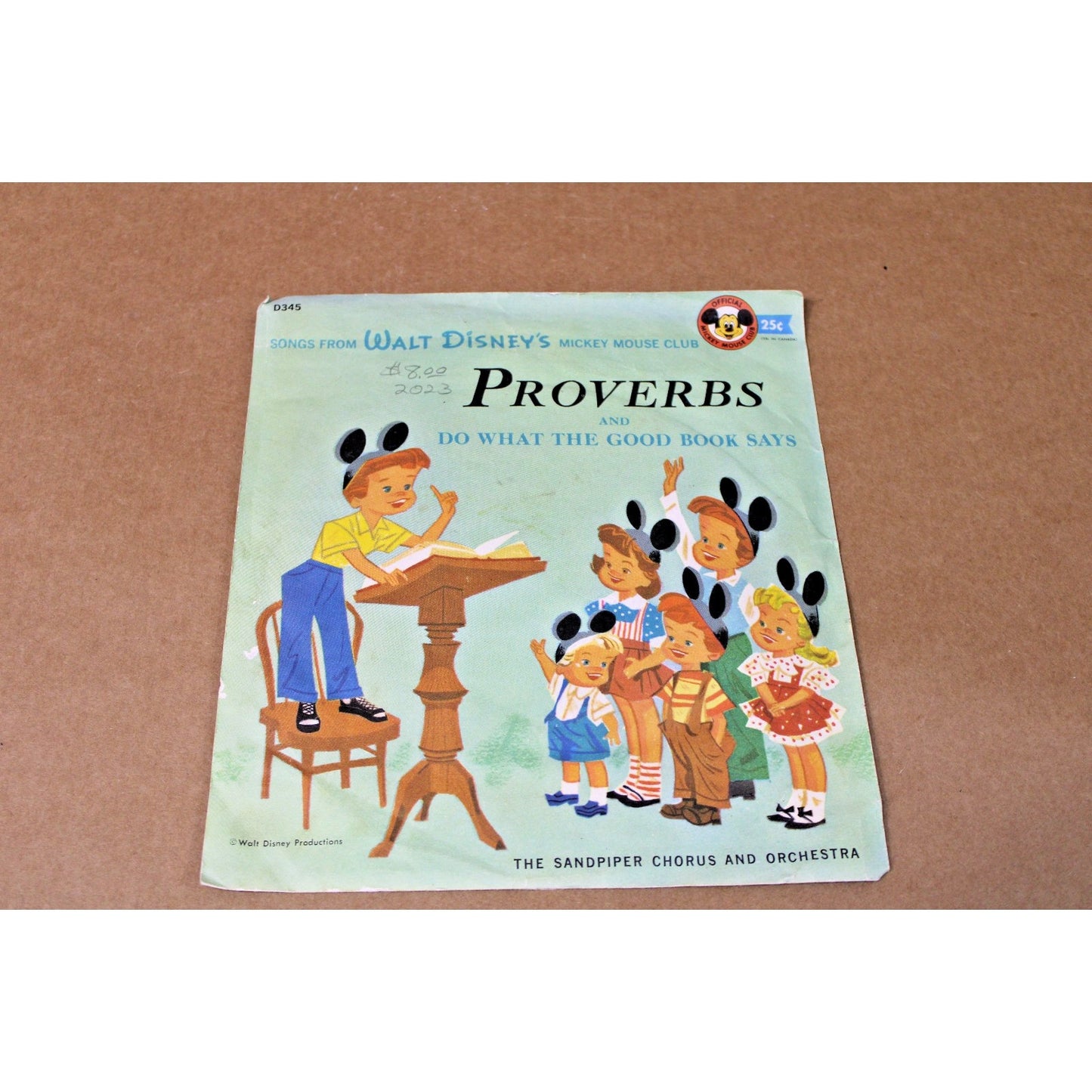 VTG Disney Mickey Mouse Club, Proverbs and Do What the Good Book Says 45 RPM