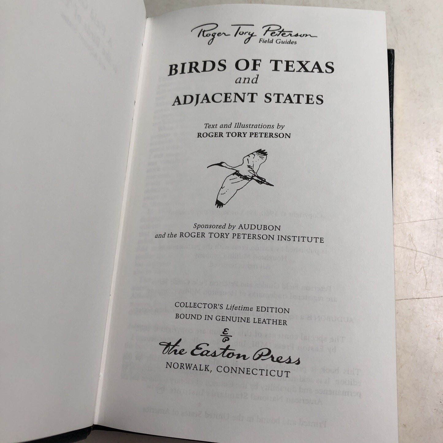 Roger Tory Peterson Field Guides: BIRDS OF TEXAS 2002 HC Leather Bound Bookplate
