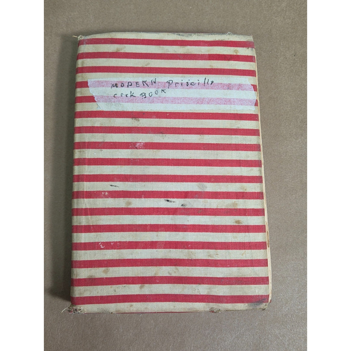 Vintage Modern Priscilla Cook Book Red White Striped Antique 1920s Cookbook