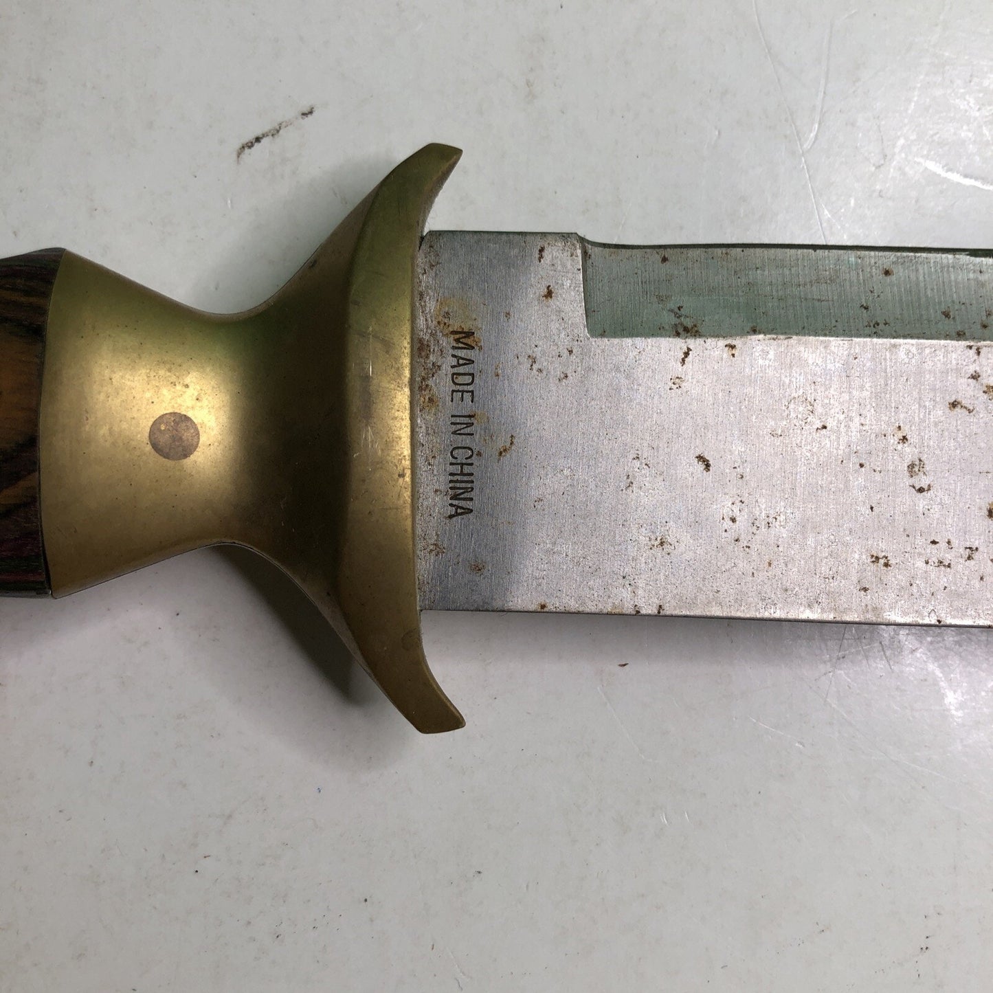 Stainless Steel Blade Brass Handle Bowie Collectible Knife Full Tang 16 In Long