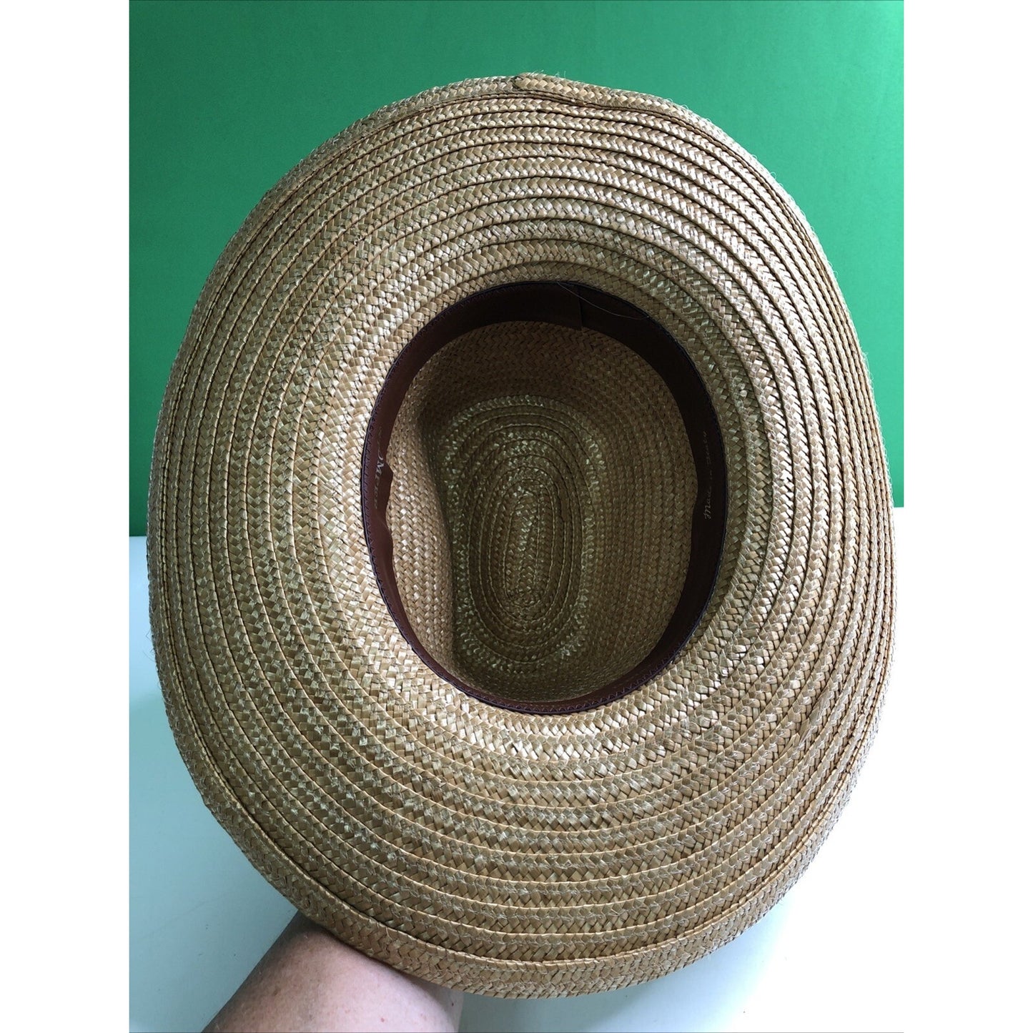 Vtg Stomper Western Style Cowboy Cowgirl Hat Straw Tan Rodeo Farm Made in Italy