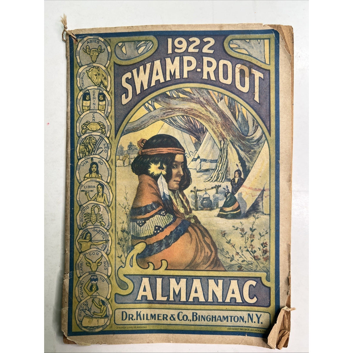 1922 Swamp-Root Almanac Weather Forecasts Dr. Kilmer & Co Advertisement Medicine