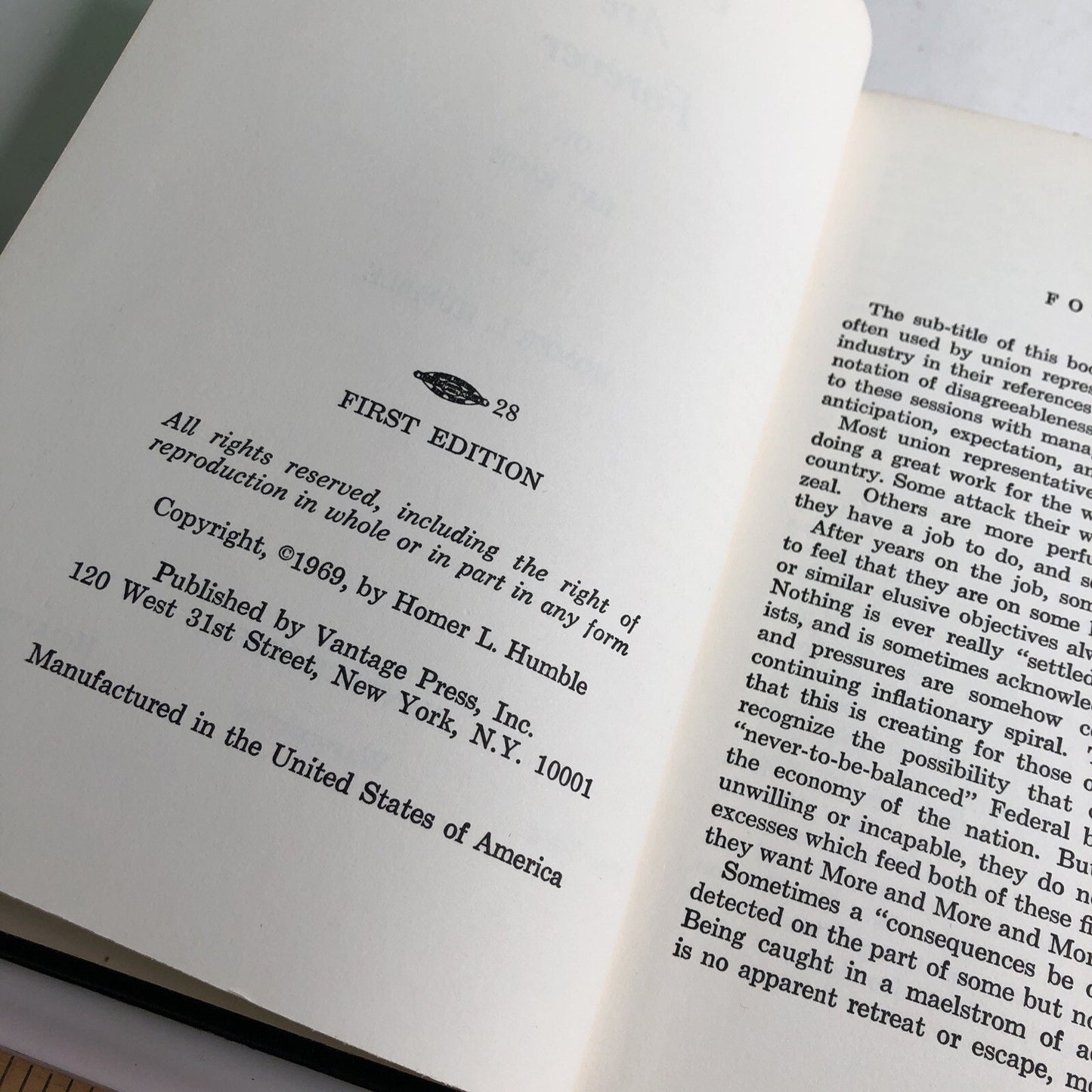 Unions Are Forever or Rat Race by Homer L. Humble HC First Edition 1969 SIGNED