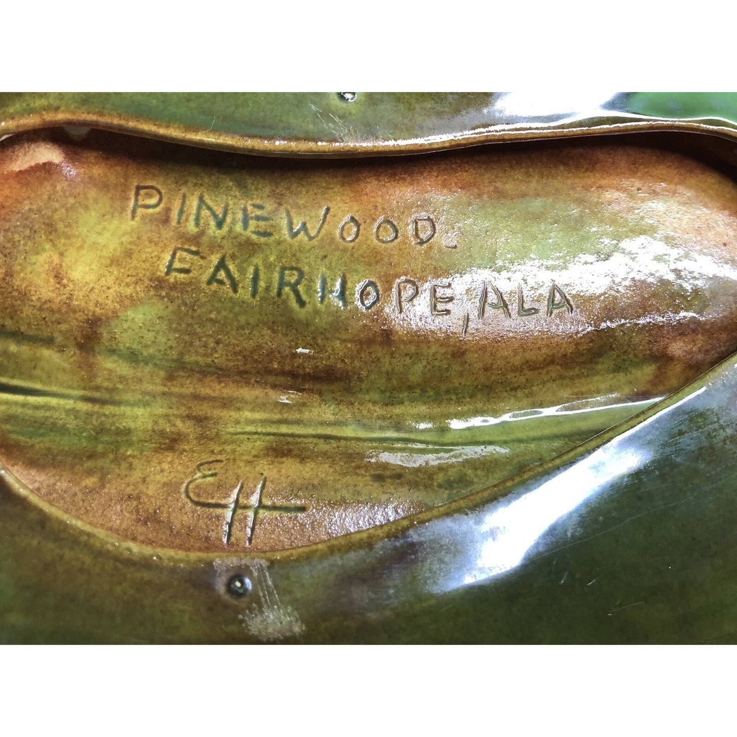 Rare Vintage Pinewood Pottery ASHTRAY TRINKET TRAY By EDITH HARWELL Fairhope AL