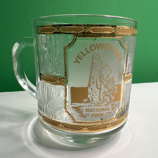 Vintage CULVER Yellowstone National Park Mug Cup Luminarc Brand Glass