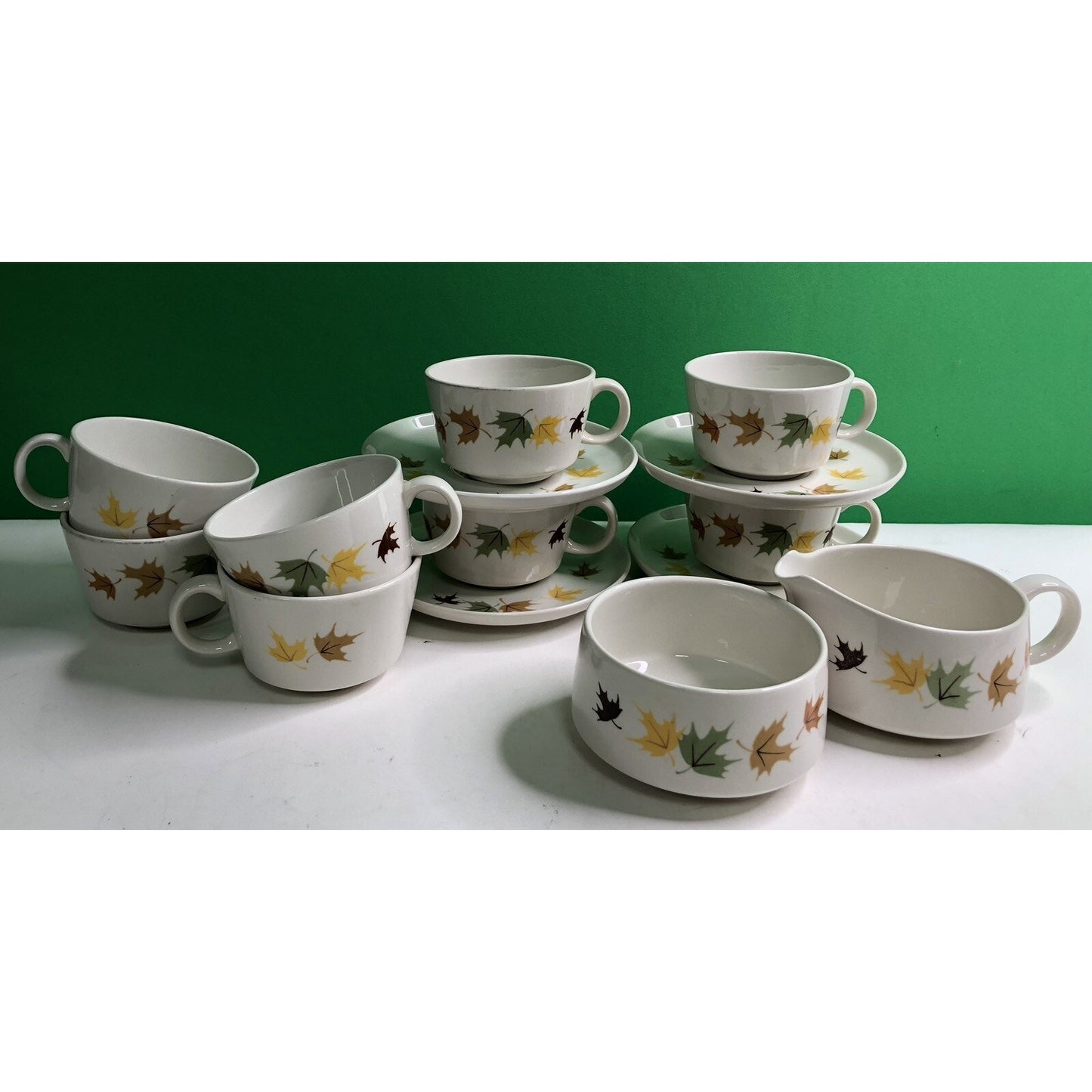 MCM Lot 14 Franciscan INDIAN SUMMER China 8 Cups 4 Saucers 1 Sugar 1 Creamer