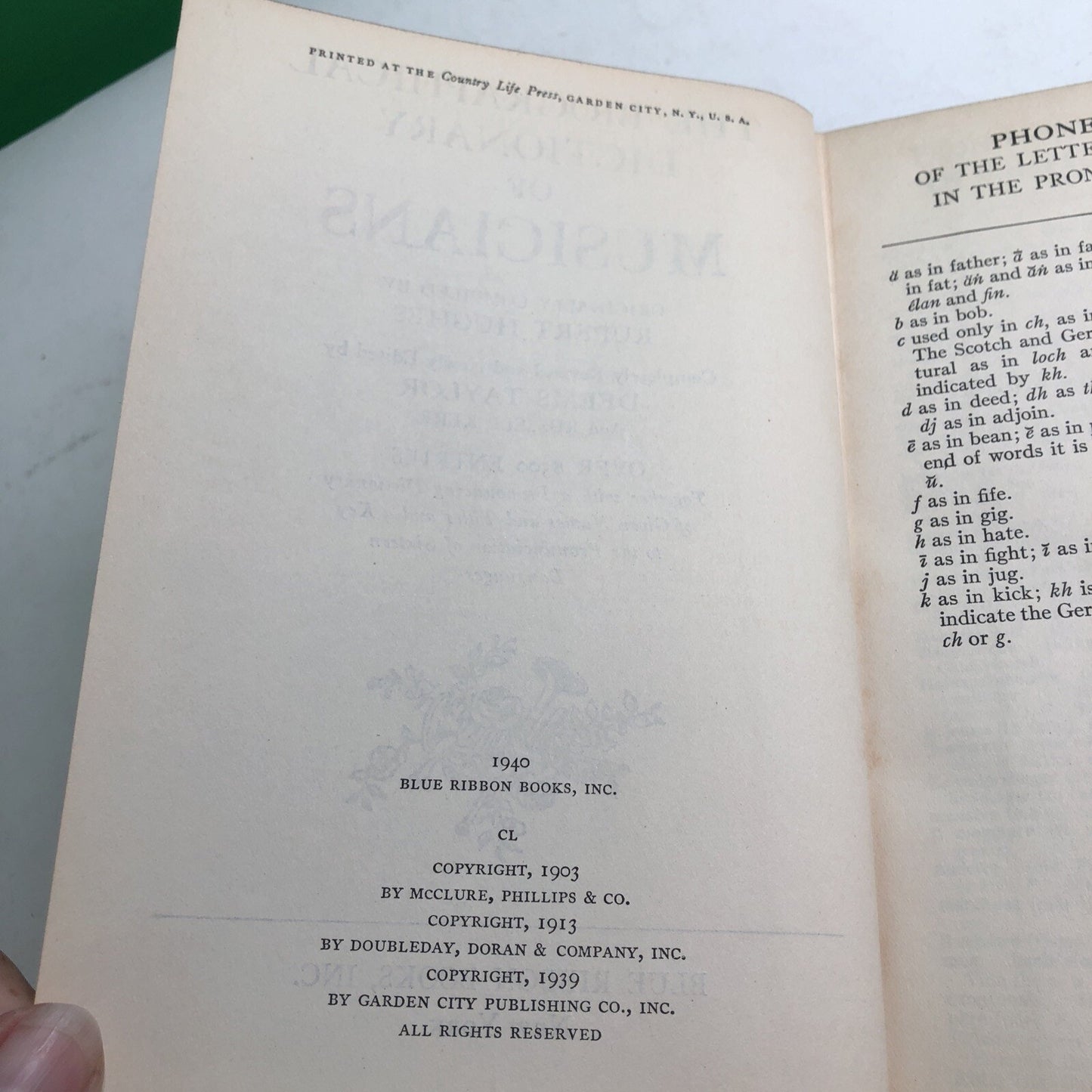 The Biographical Dictionary of Musicians by Rupert Hughes Blue-Ribbon 1940 HC/DJ
