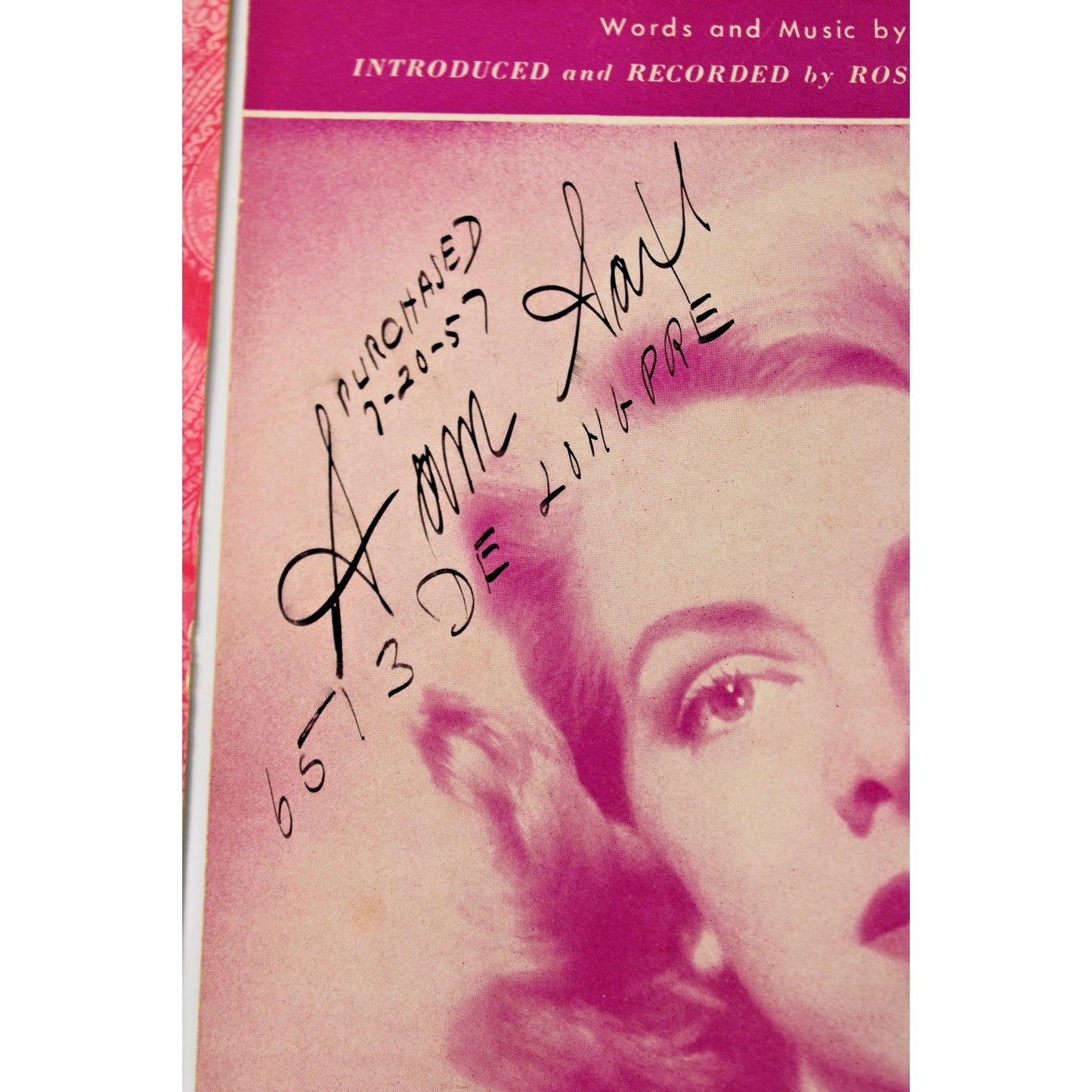4 Vintage Pc. Sheet Music, Signed & Dated Hollywood, CA, 1950s, Professional