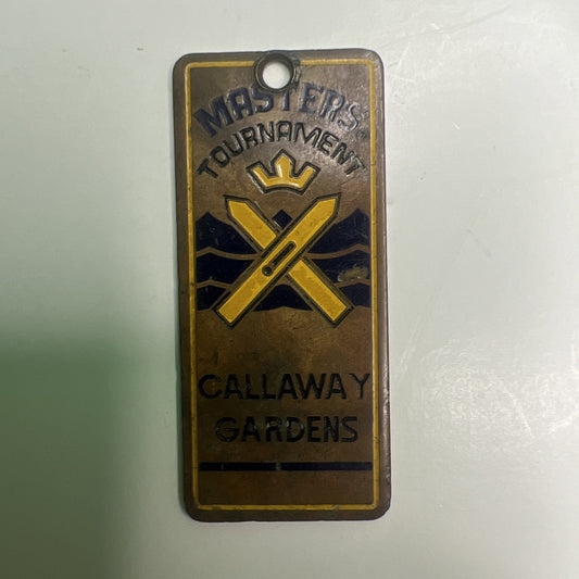 Vintage Masters Water Ski Tournament Brass Enamel Tag Callaway Gardens
