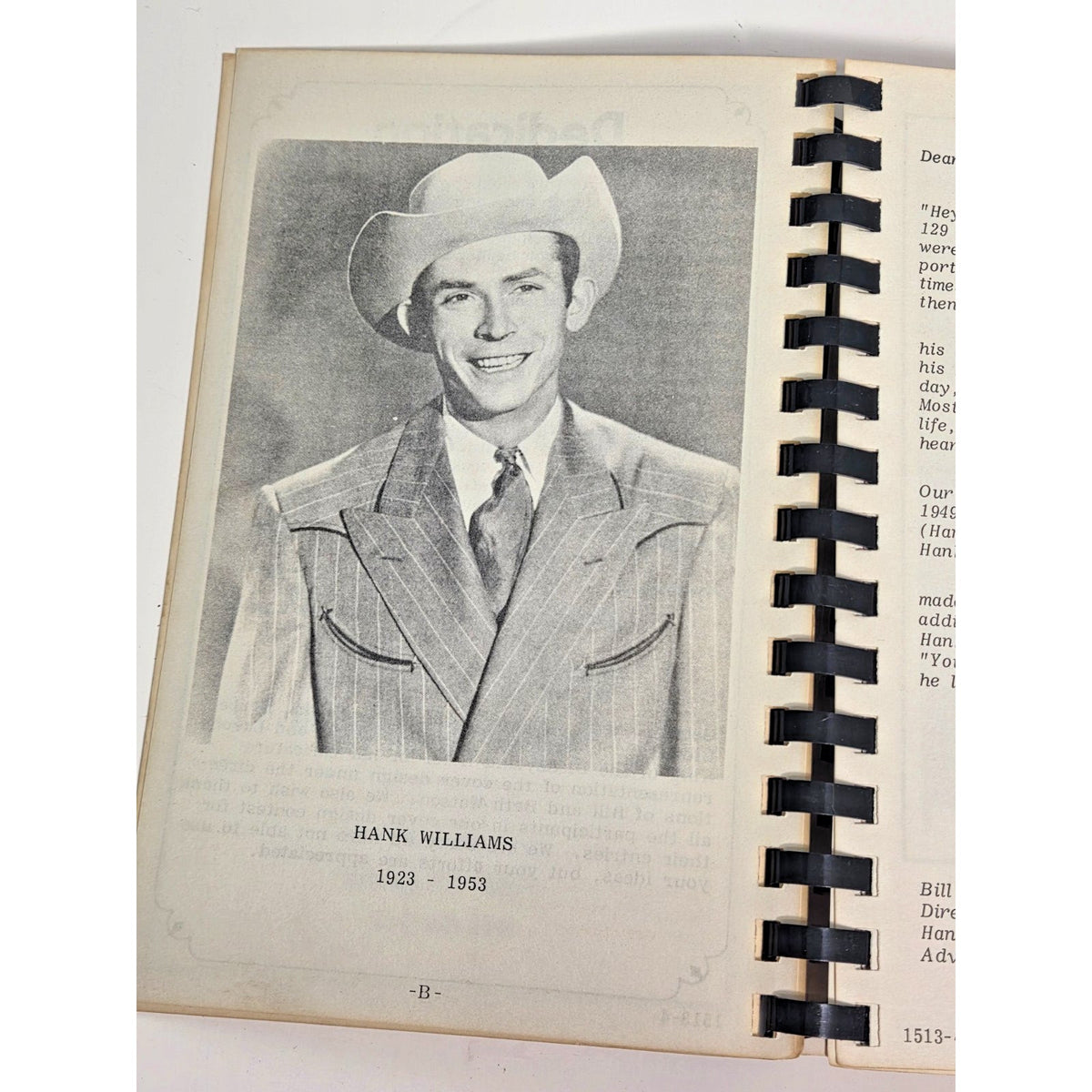 Vintage Hank Williams Memorial Cookbook Vol II Celebrity Recipes Johnny Cash