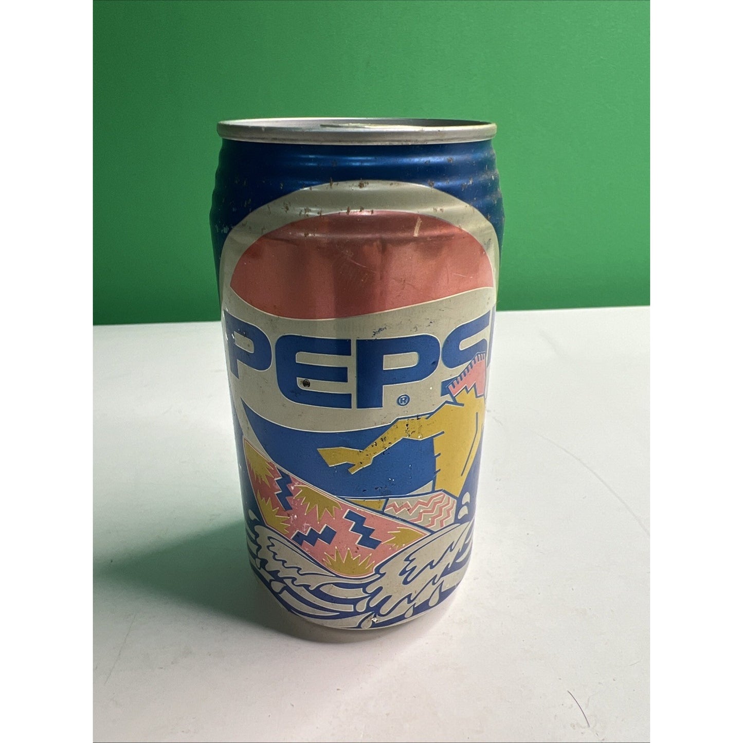 Pepsi Surfer Cool Cans Aluminum Full Can Flat Pull Tab Top Rare Vintage Soda
