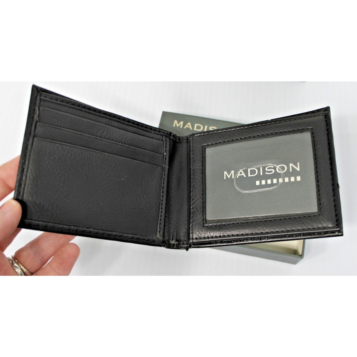 New Madison Men's Wallet, Black, With RFID Protection, Genuine Leather, Boxed