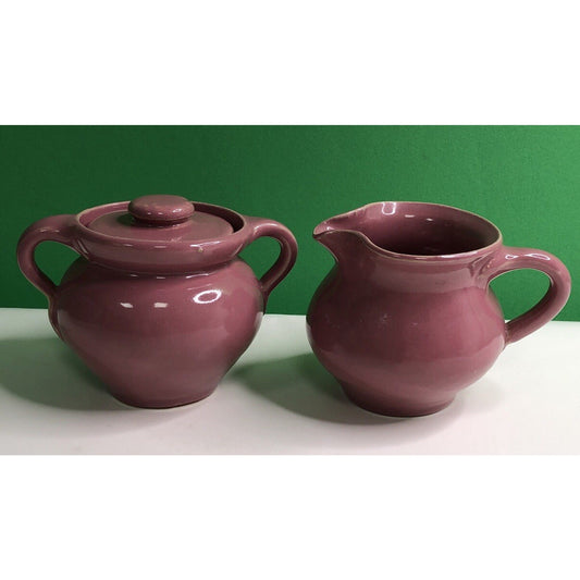 Early Antique CORNELISON POTTERY Bybee Kentucky SUGAR & CREAMER SET Hand Made