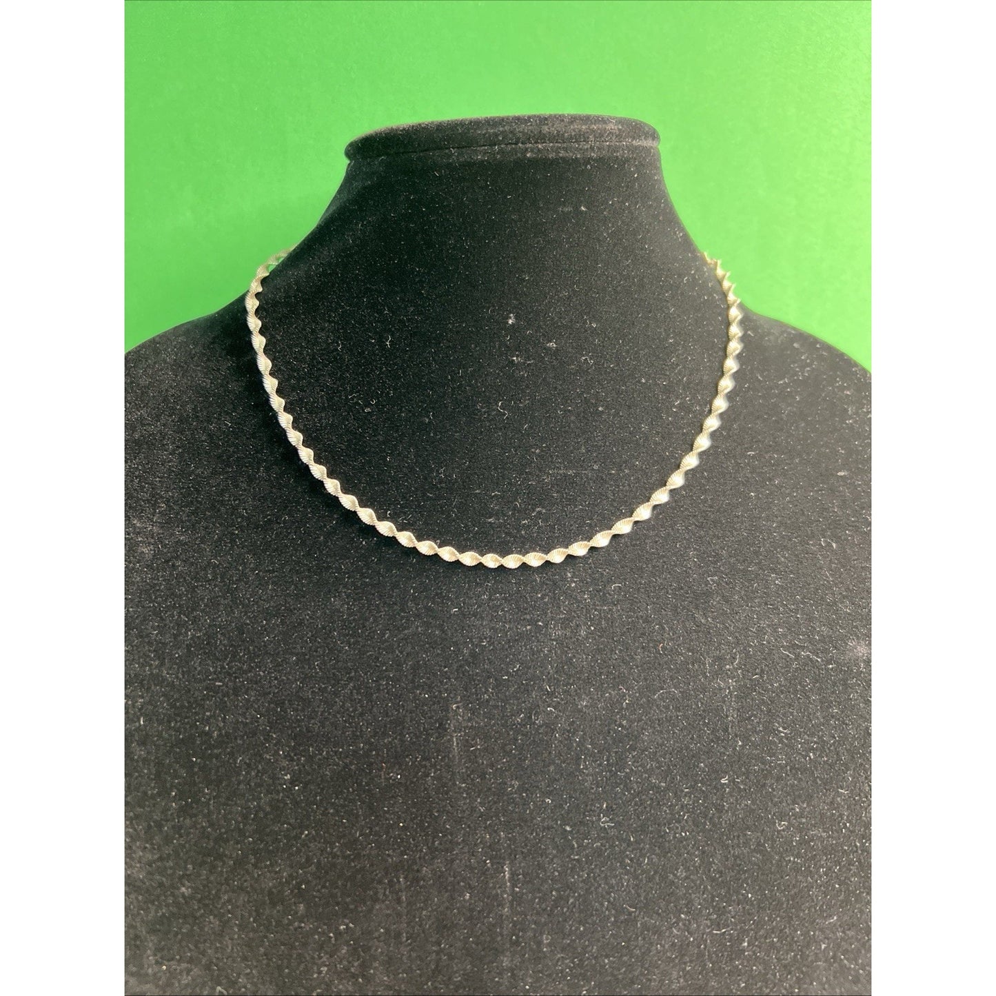 Vintage 18” Twisted Sterling Silver 925 Chain Necklace Italy Unique Elegant