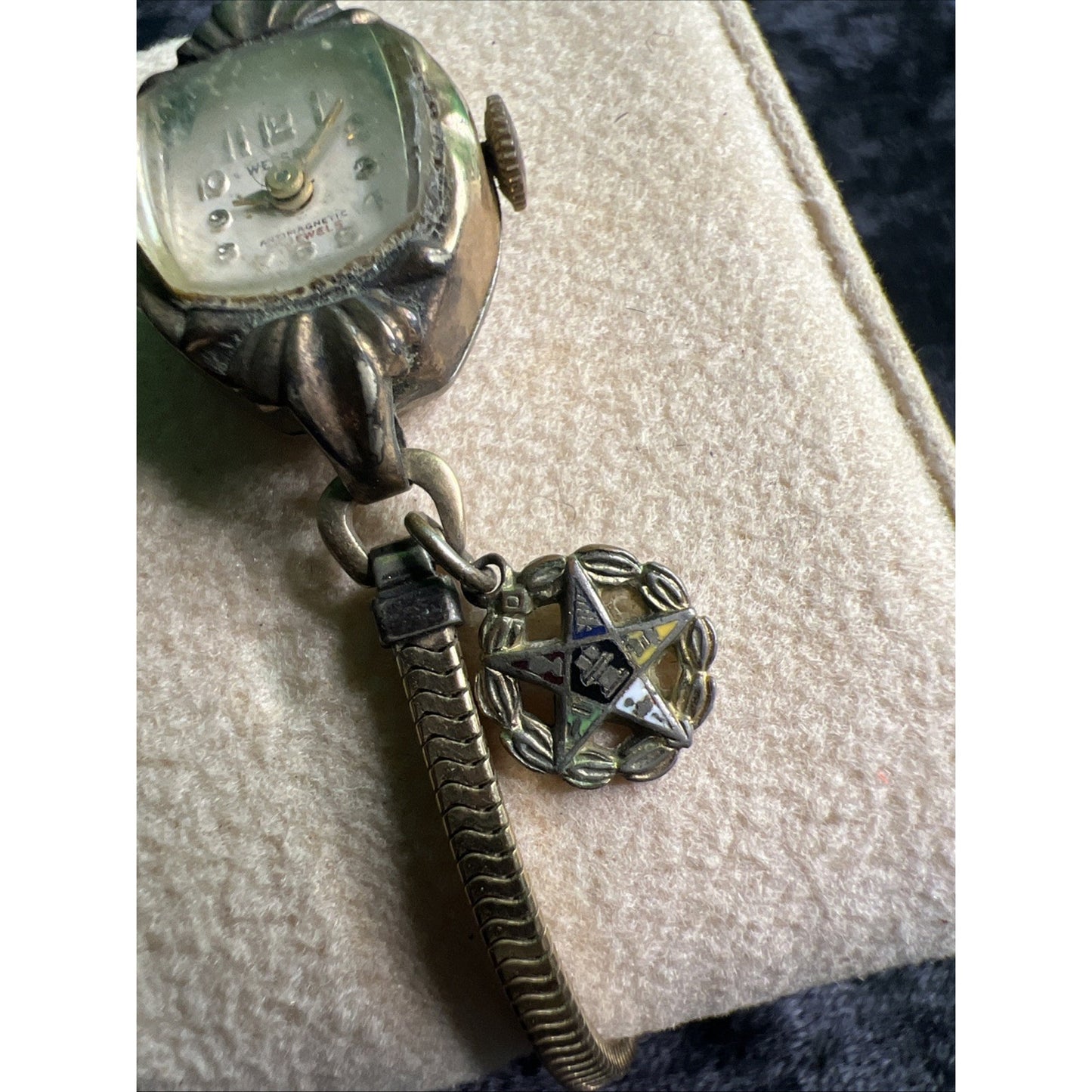VINTAGE WELSBRO 21 JEWELS SWISS MECHANICAL WOMEN'S WATCH 10K RGF TOP SS BACK
