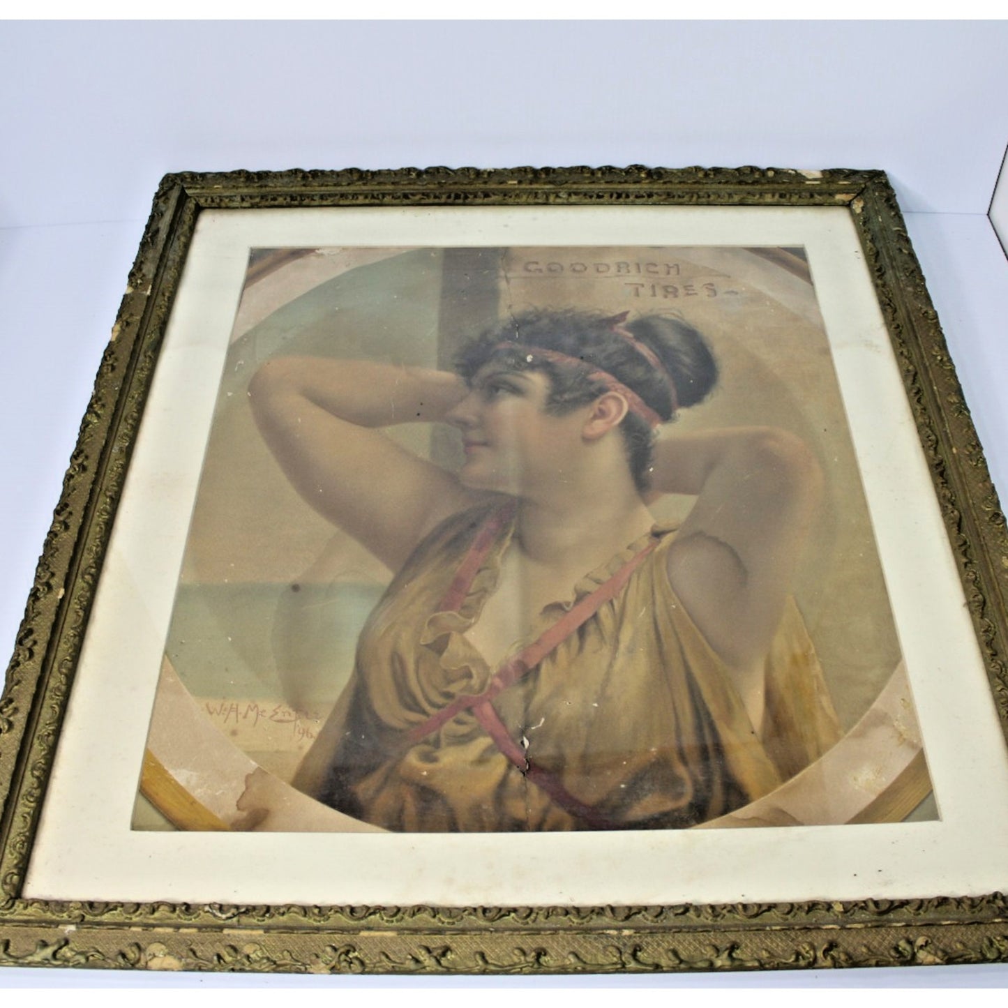 19th-Century Auto Advertising, Goodrich Tires Aquatint by W.H. McEntee 1896