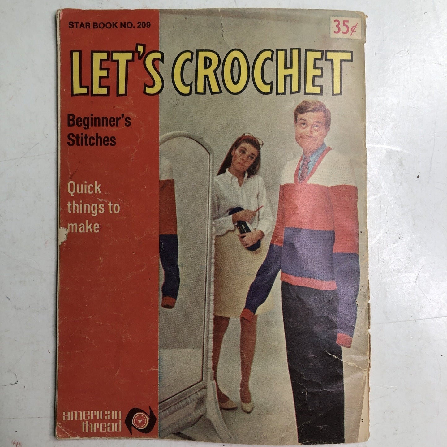 Vintage "Let's Crochet" Beginner’s Stitches Star Book No.209 Paperback 35 Pages