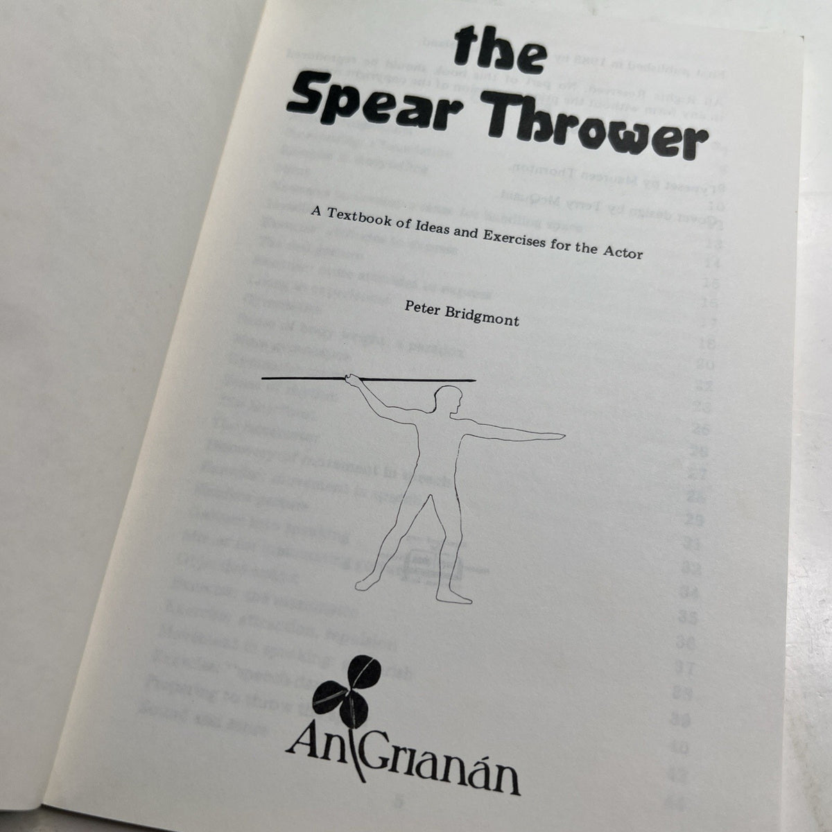 1983 PB The Spear Thrower by Peter Bridgmont Ideas For Actors Letter From Author