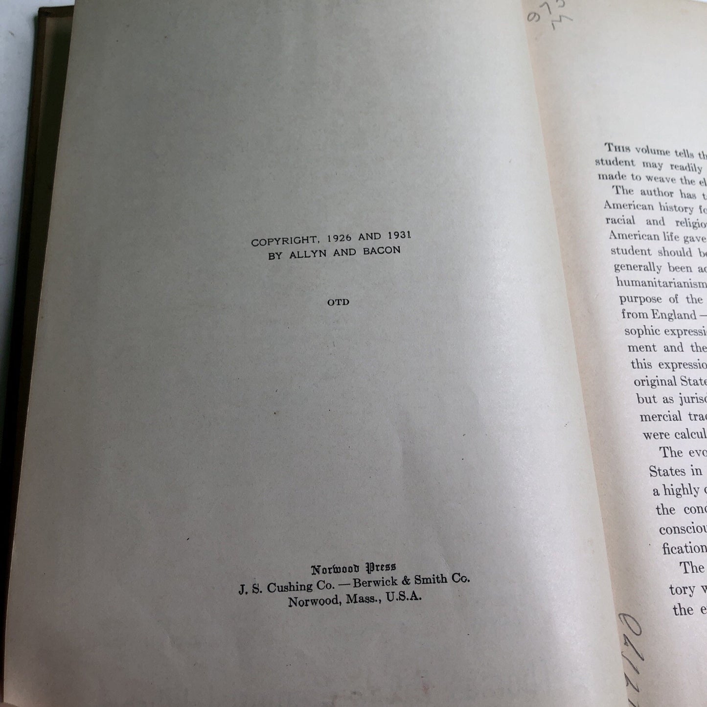 American History By Clarence Manion 1931 HC Ex Library