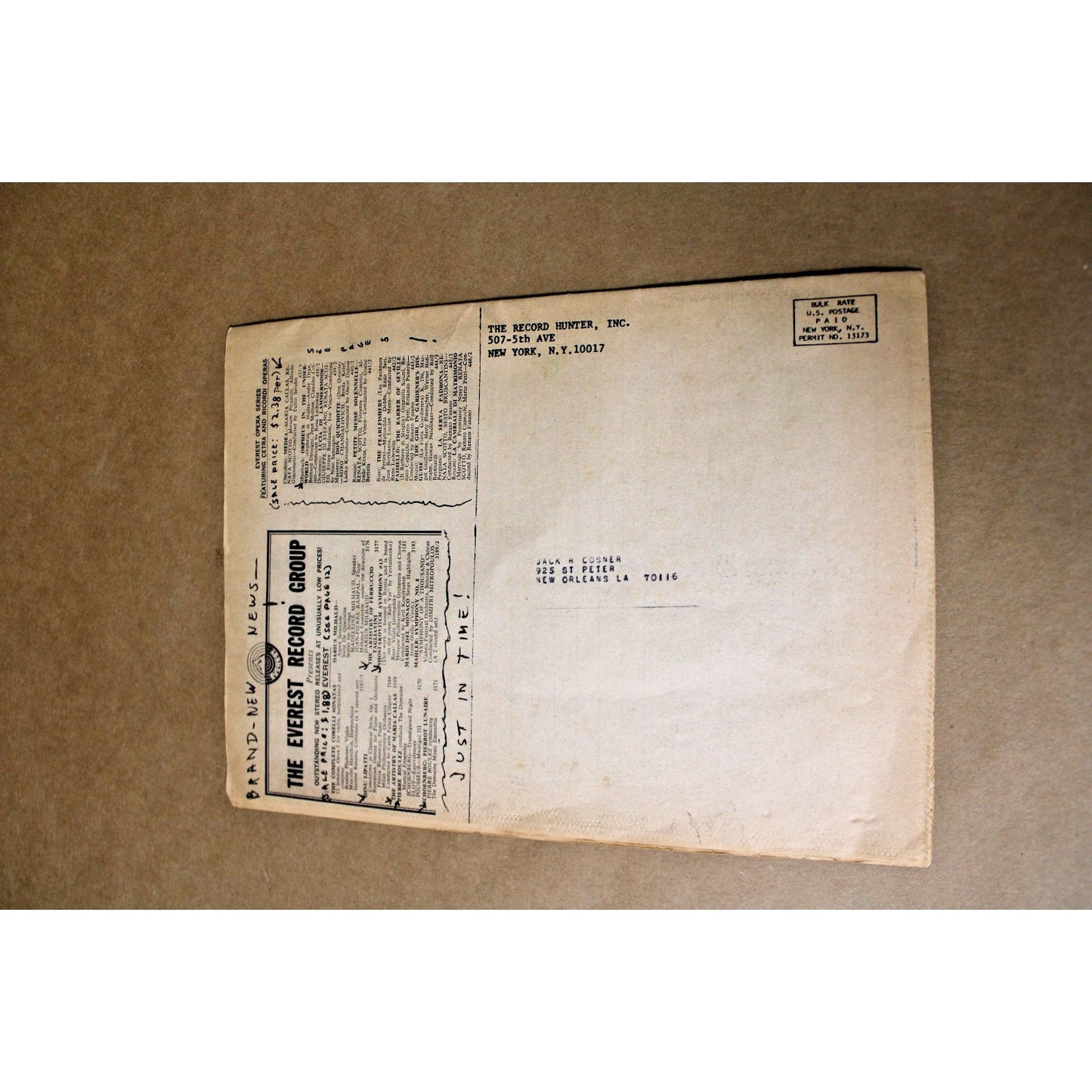 VTG 1967 NYC The Record Hunter's Catalog, George Harrison, Maria Callas, Dylan