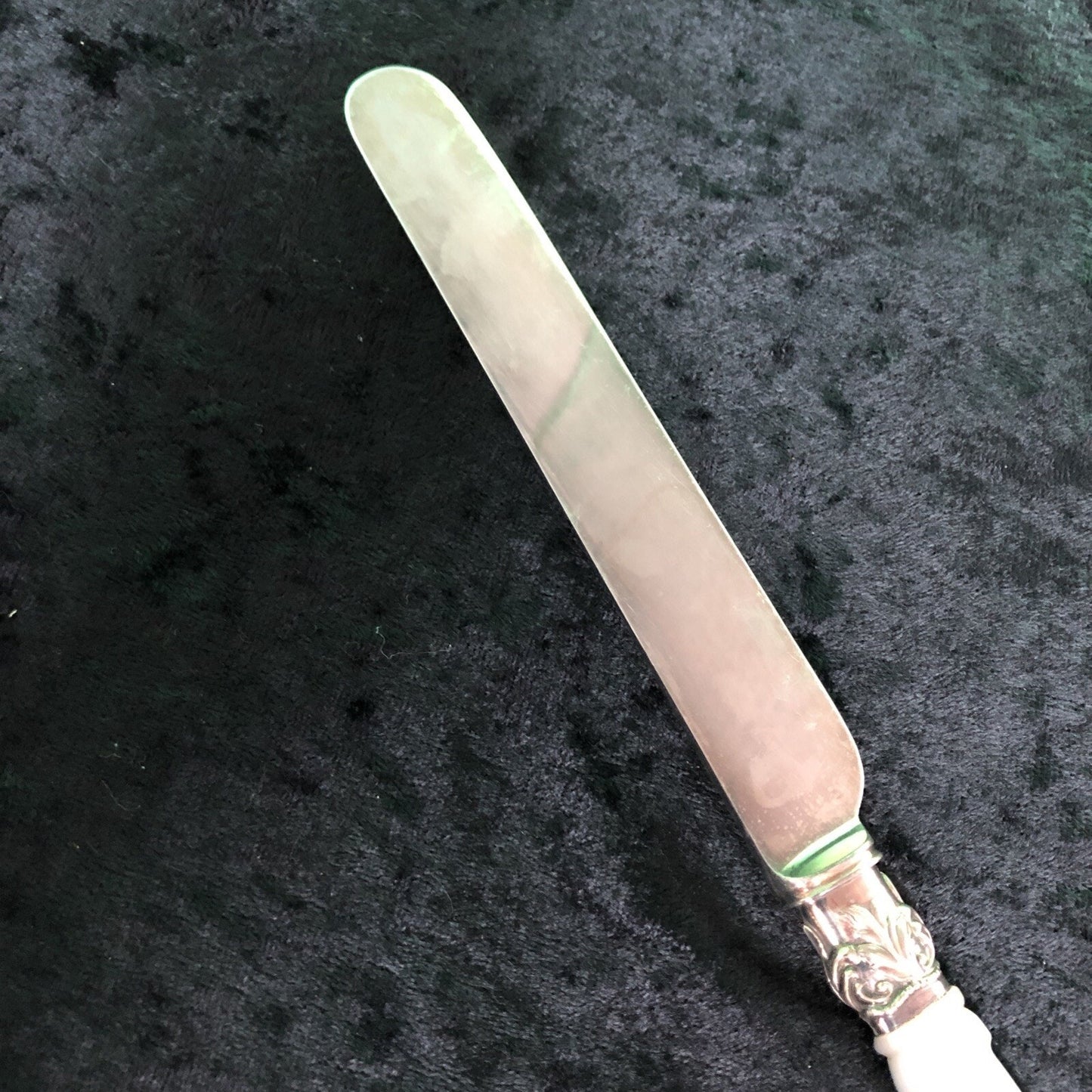 Vintage Dessert Knife with Mother of Pearl Handle Hallmarked 10” Long