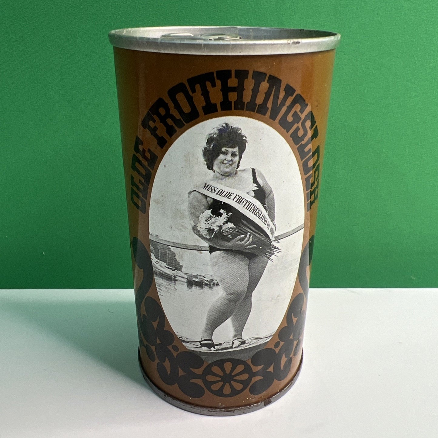 OLDE FROTHINGSLOSH Vtg Steel BEER Can ALUMINUM PULL TOP PITTSBURGH PA Brown 1969