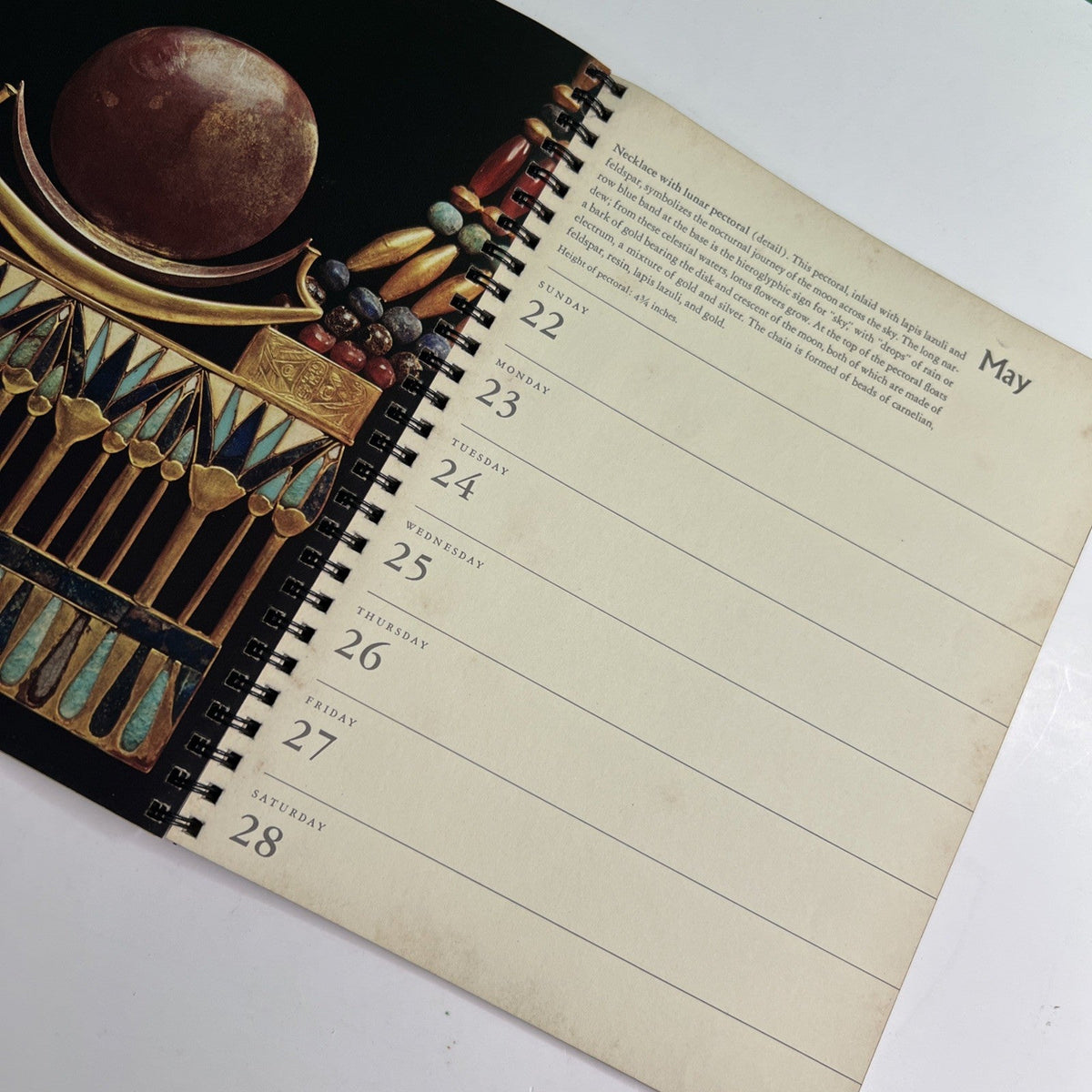 Treasures of Tutankhamun 1977 Weekly Calendar Metropolitan Museum of Art Boltin