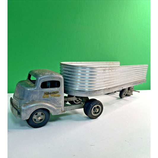 Vintage Smith Miller Silver Streak GMC Truck & Fruehauf Trailer SMITTY TOYS