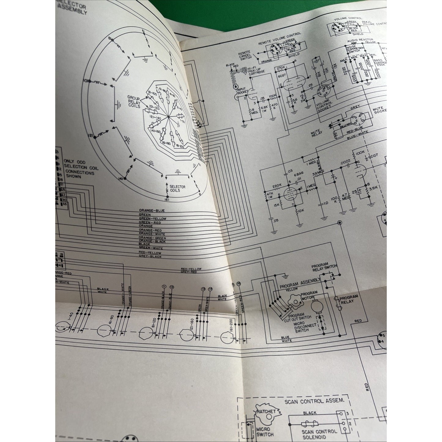 ORIGINAL ROCK-OLA MODEL 1455-S PHONOGRAPH WIRING DIAGRAM No. 30715 Dated 1956