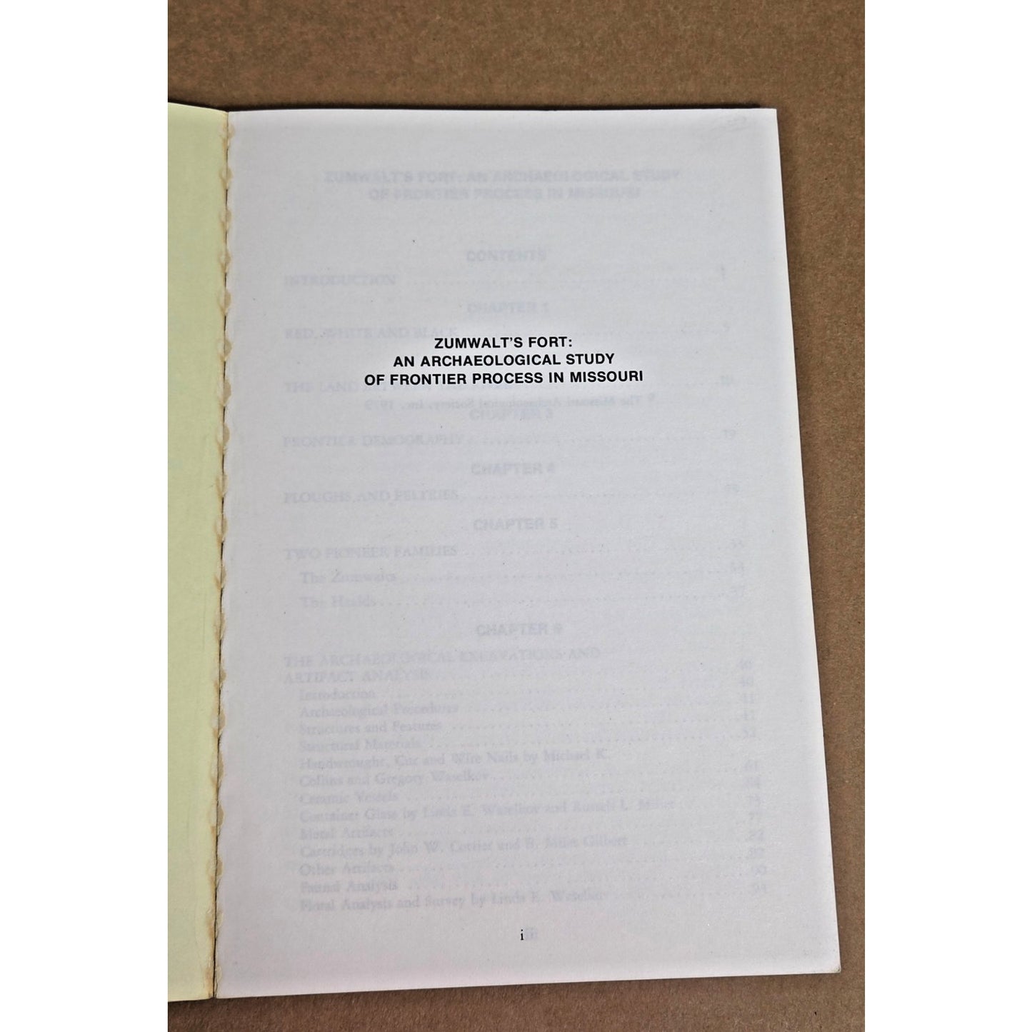 The Missouri Archaeologist Vol 40 1979 Fort Zumwalt Frontier History Archaeology