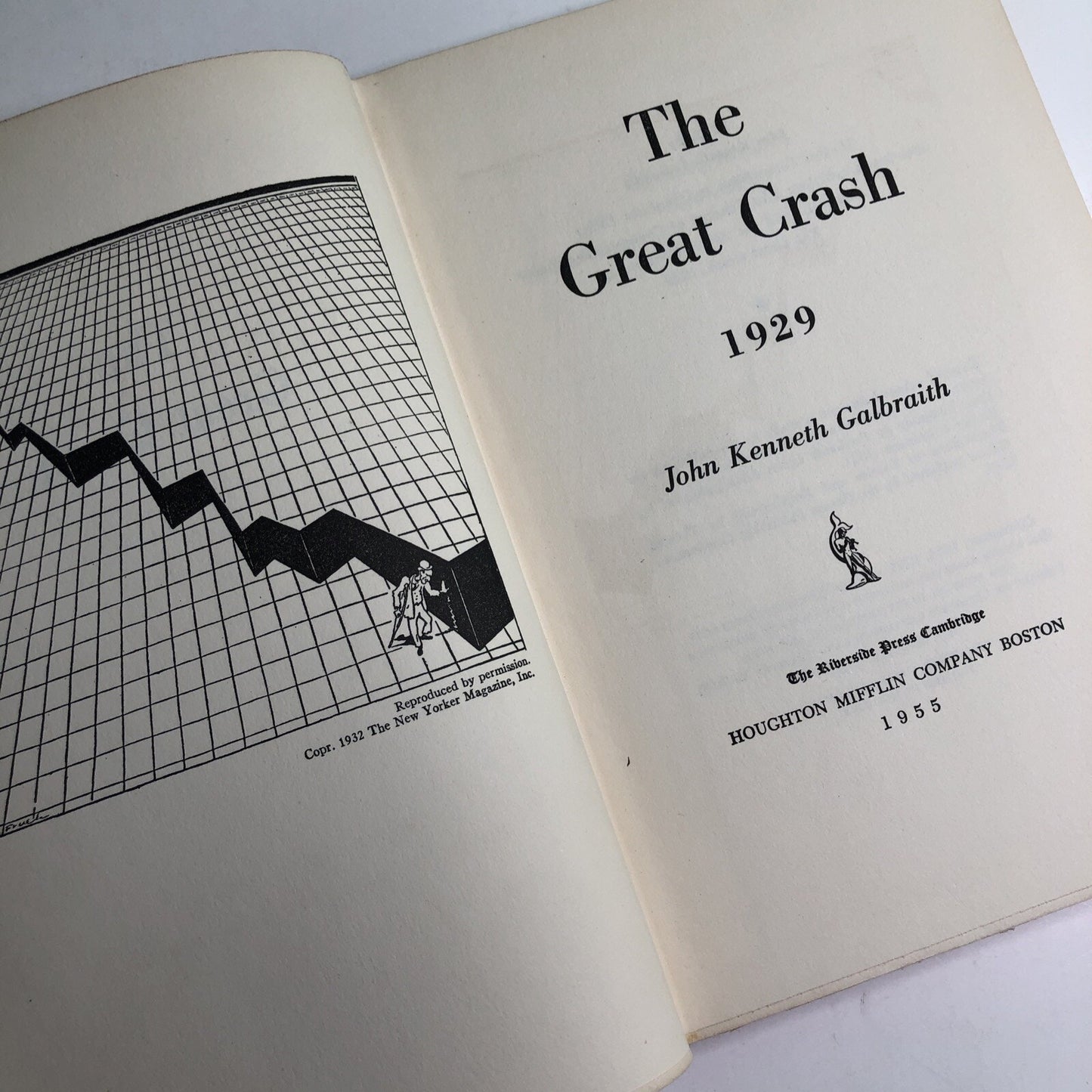 The Great Crash 1929 by John Kenneth Galbraith 1st Edition No DJ Published 1955