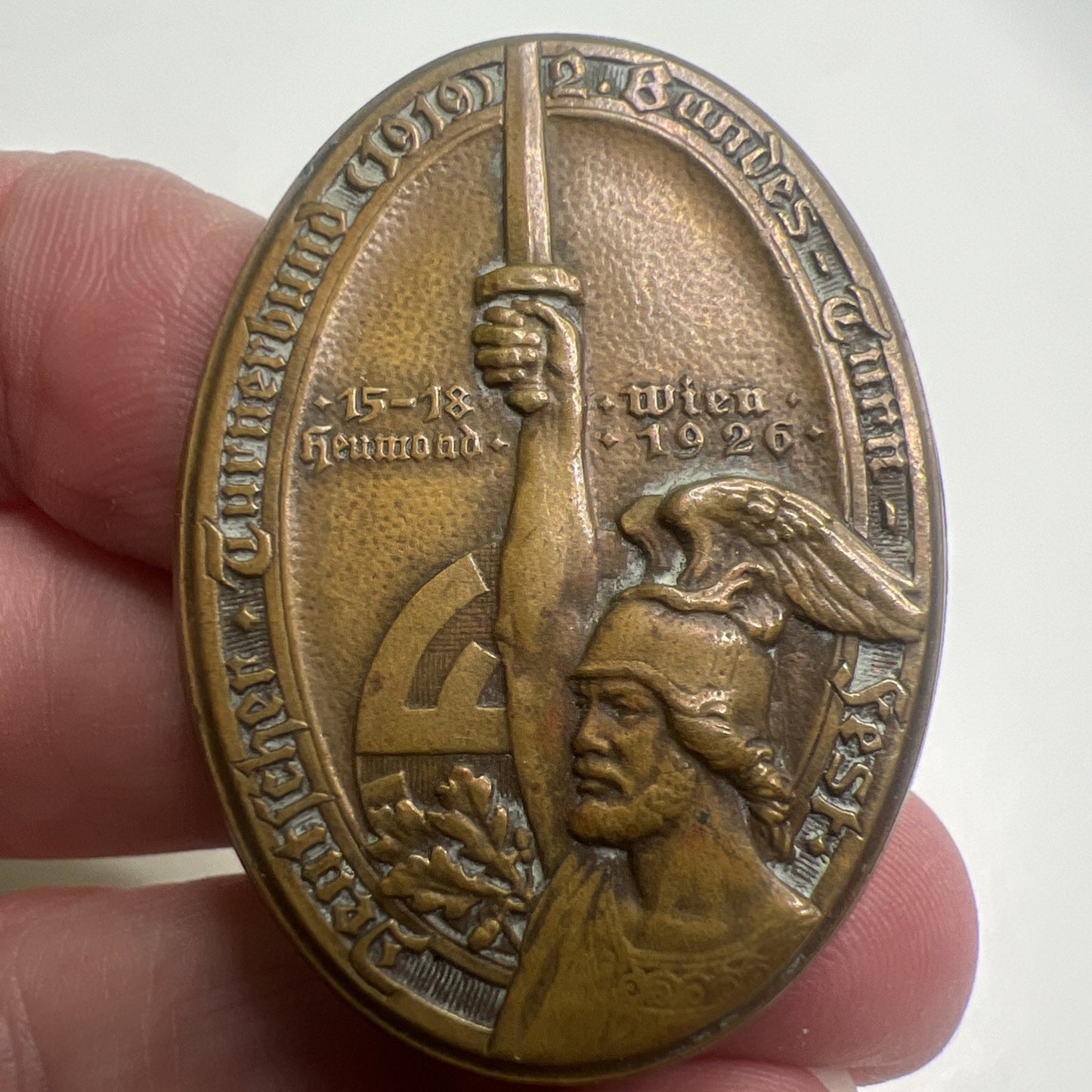Antique 1926 Austrian Austria Tinnie WW1 WWI Commemorative Pin Medal Badge