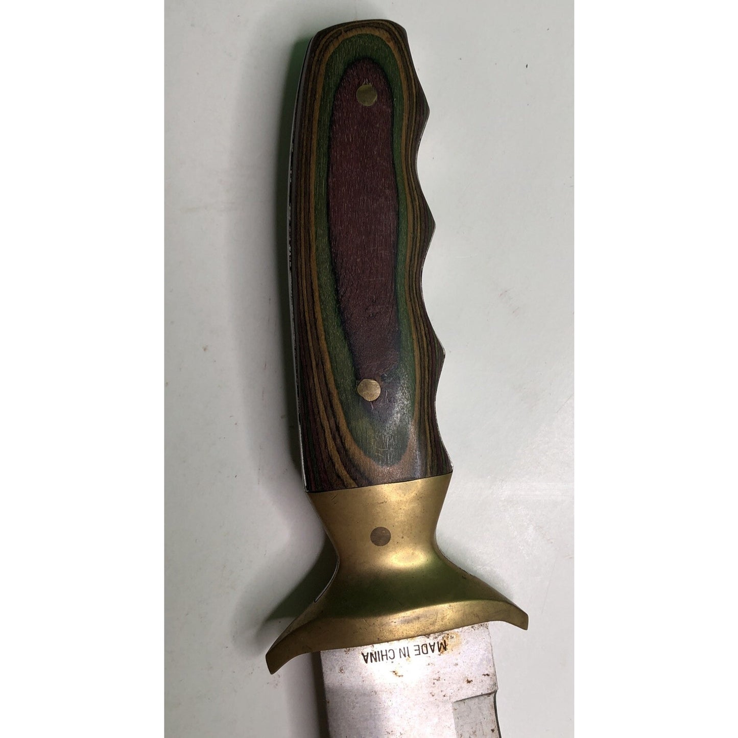 Stainless Steel Blade Brass Handle Bowie Collectible Knife Full Tang 16 In Long