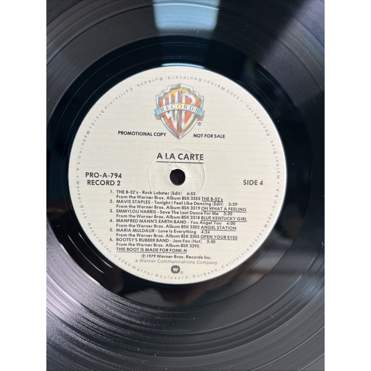 A La Carte 1979 Warner PROMO 2 LP B-52's Robert Palmer Mavis Staples GATEFOLD