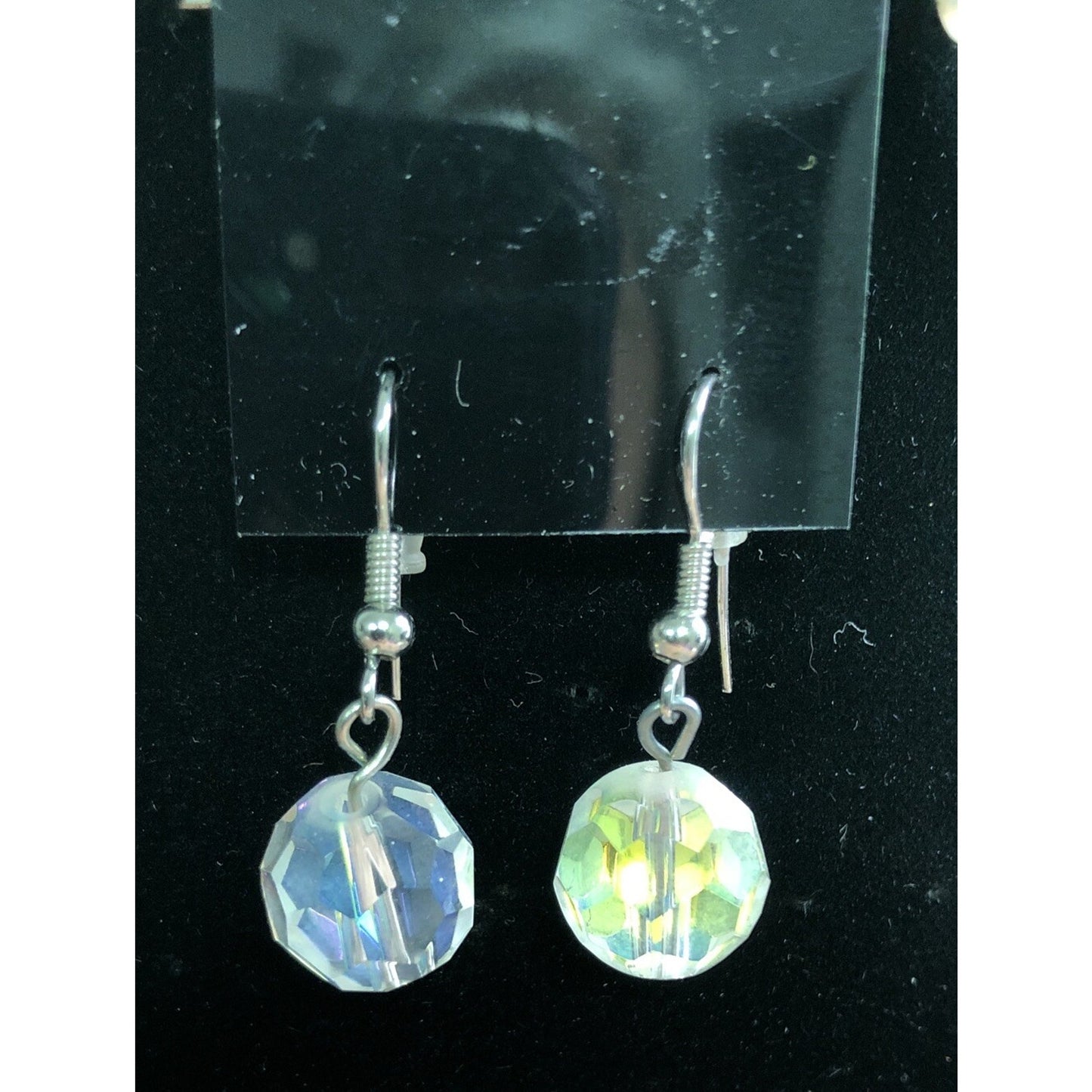 Transparent Drop Style Necklace with Earrings Set Statement Glass Acrylic