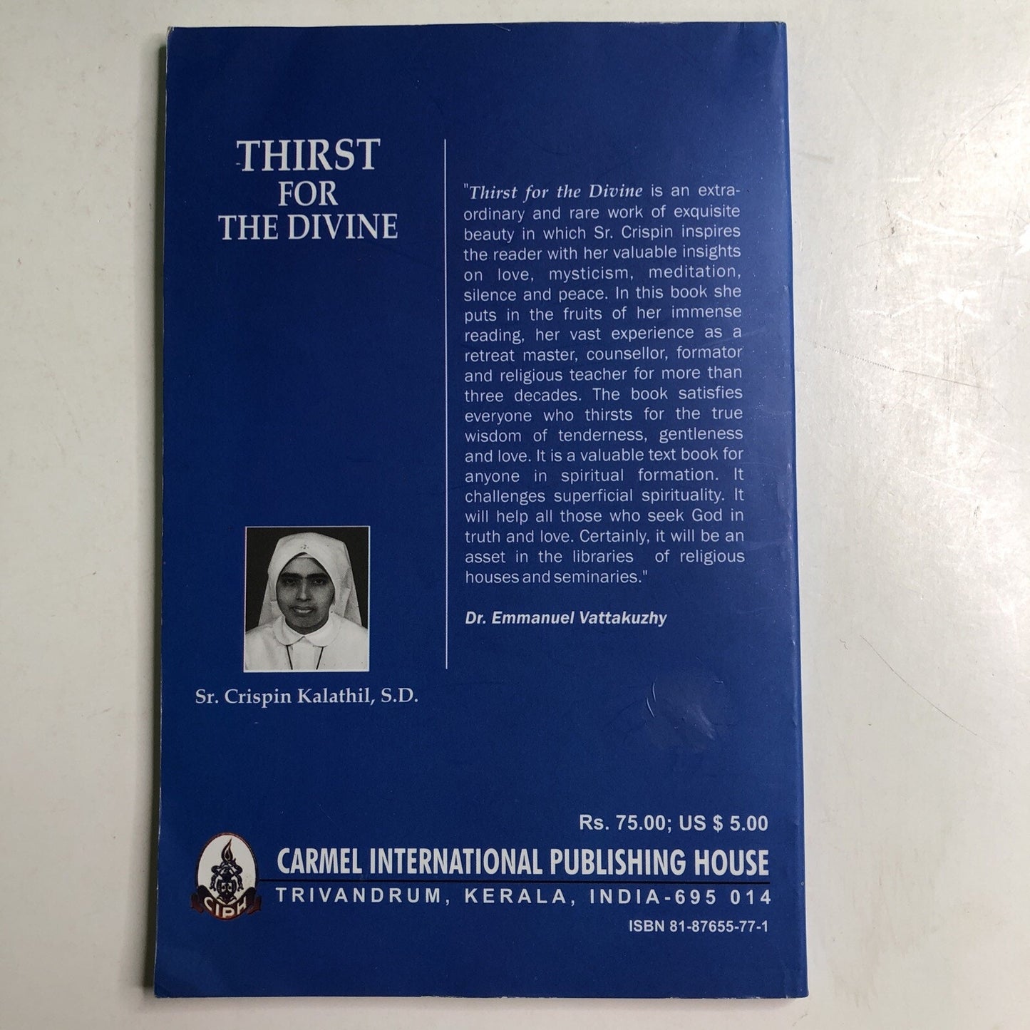 2007 Thirst For The Divine Sr. Crispin Kalathil Cover Damage PB India