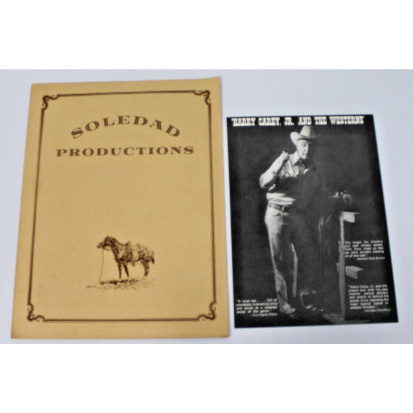 Harry Carey, Jr. & the Westerns Media Kit 1978 One Man Show Rider, Press Release