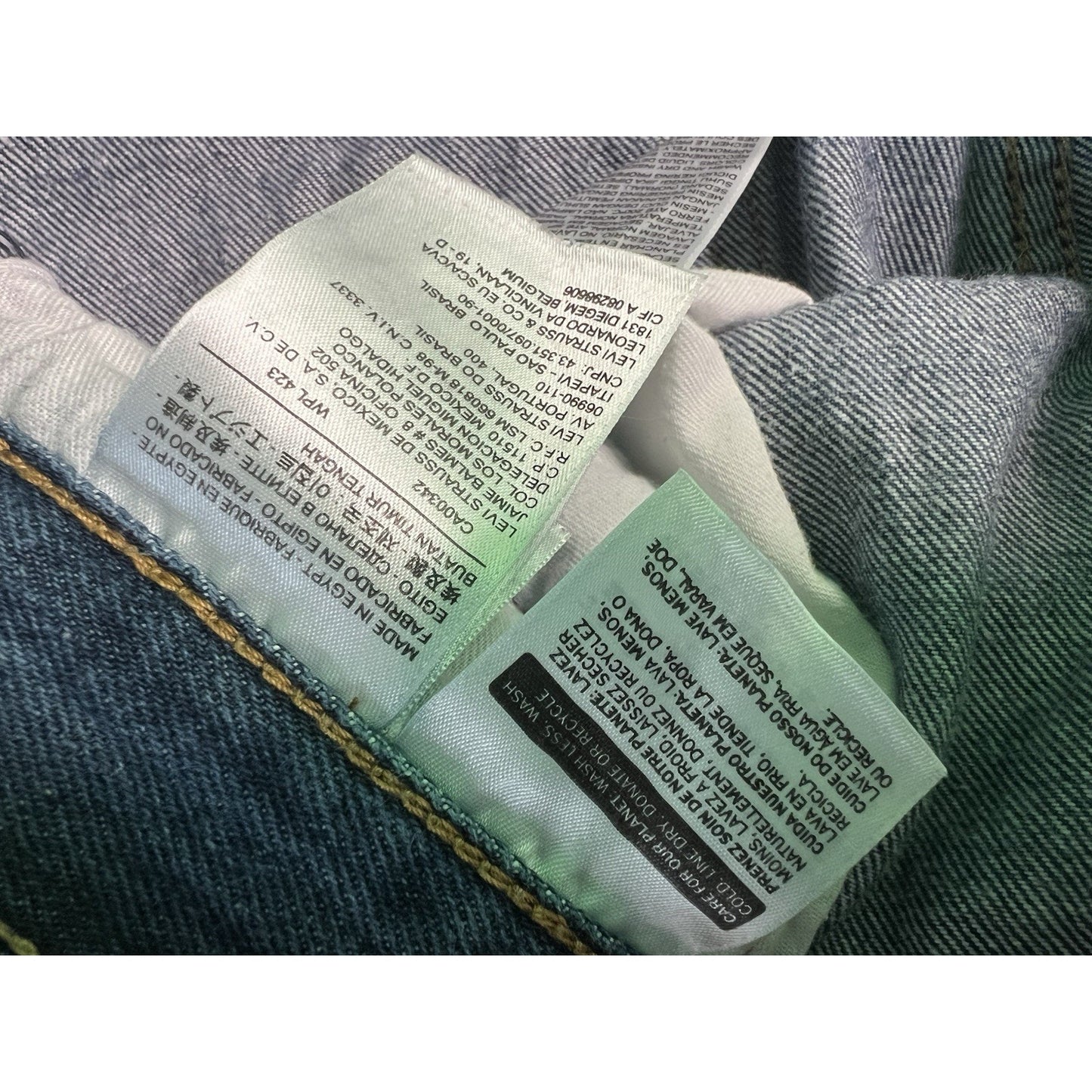Levis Original 501 Button Fly Straight Leg Blue Denim Jeans Mens 36x34