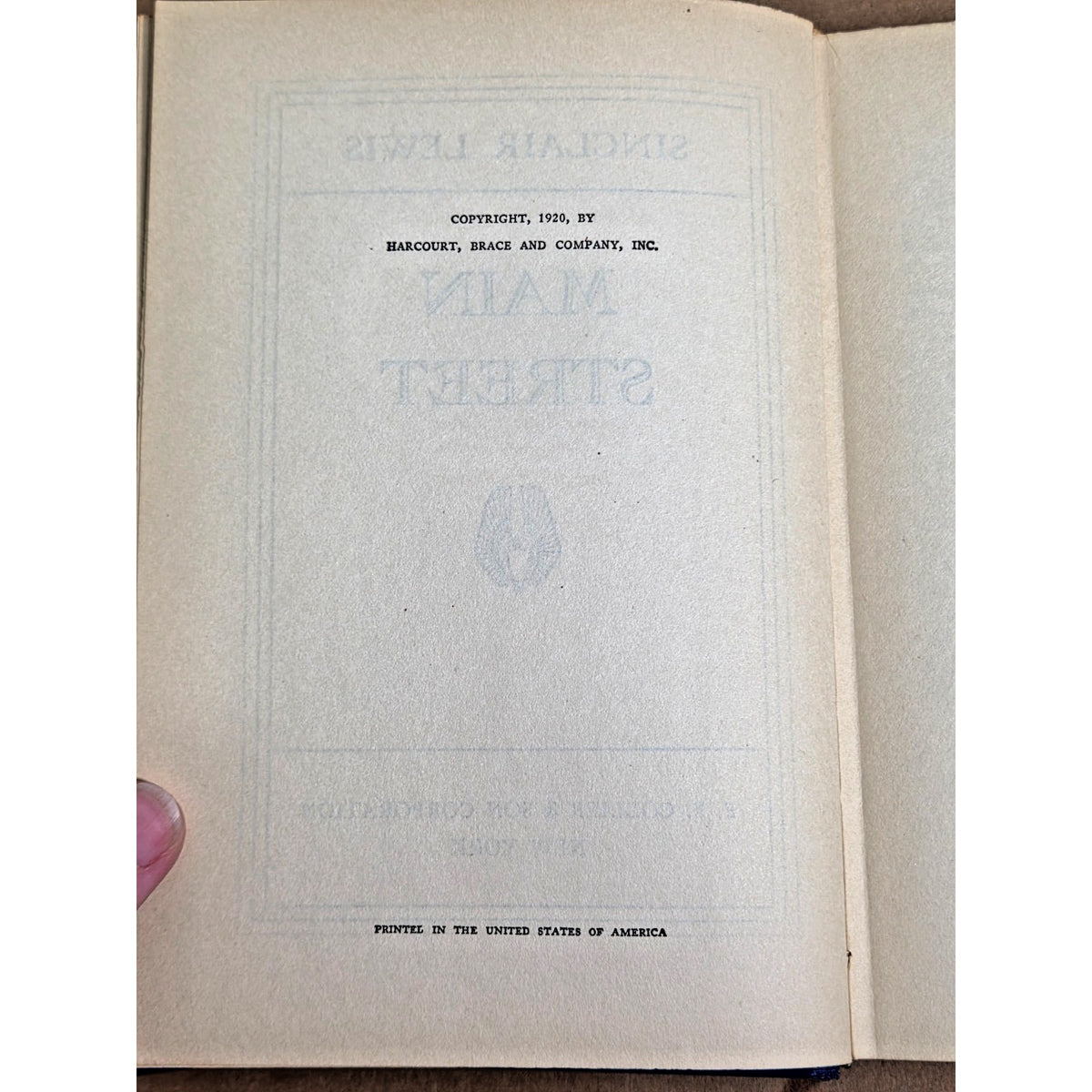 Sinclair Lewis Vintage Book Set- Main Street and Dodsworth Collier Editions