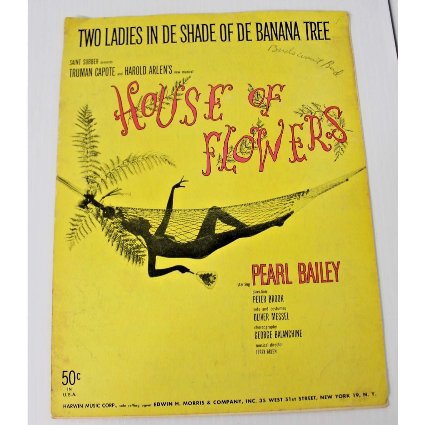 Lot of 3 Vintage Harold Arlen Sheet Music- Truman Capote, Lena Horne, Danny Kaye