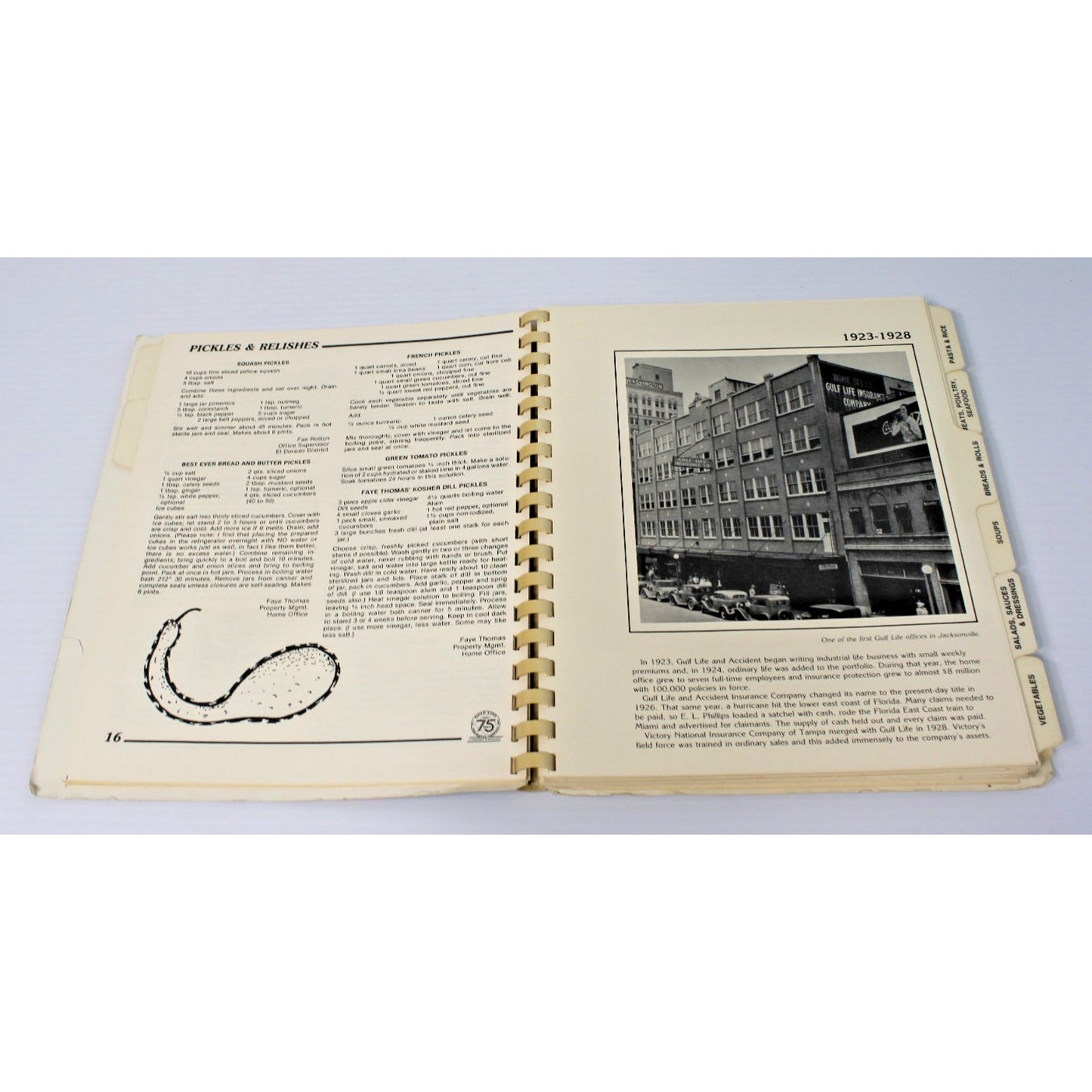 Vintage 1986 Cookbook- GULF LIFE's 75th Anniversary Gourmet Guide- Local Recipes
