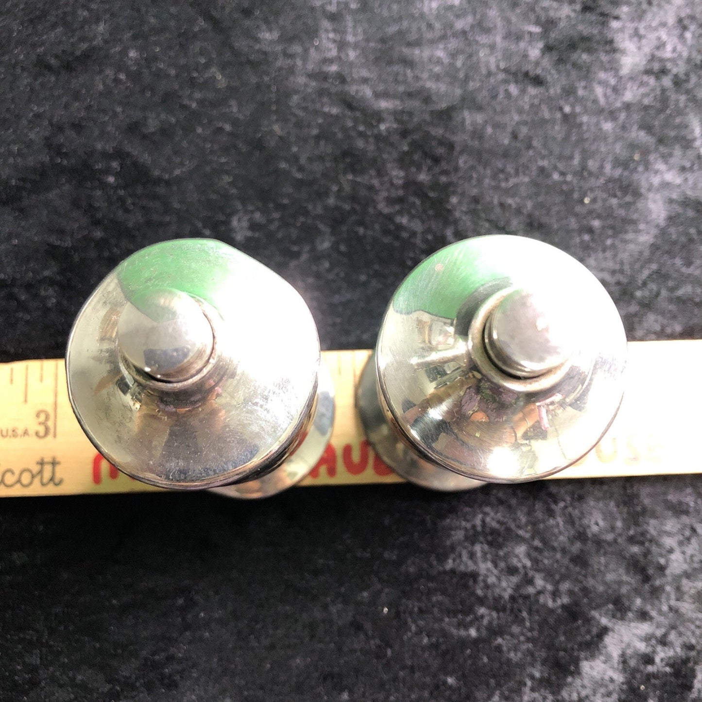 Pasnik Co Shakeless SALT & PEPPER Shakers Norwich Conn Pat Feb 1-21 (1921) PAIR