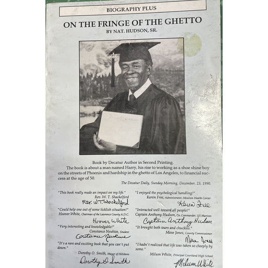 On The Fringe Of The Ghetto by Nat Hudson Sr. Signed By Author PB 1990 2nd Print